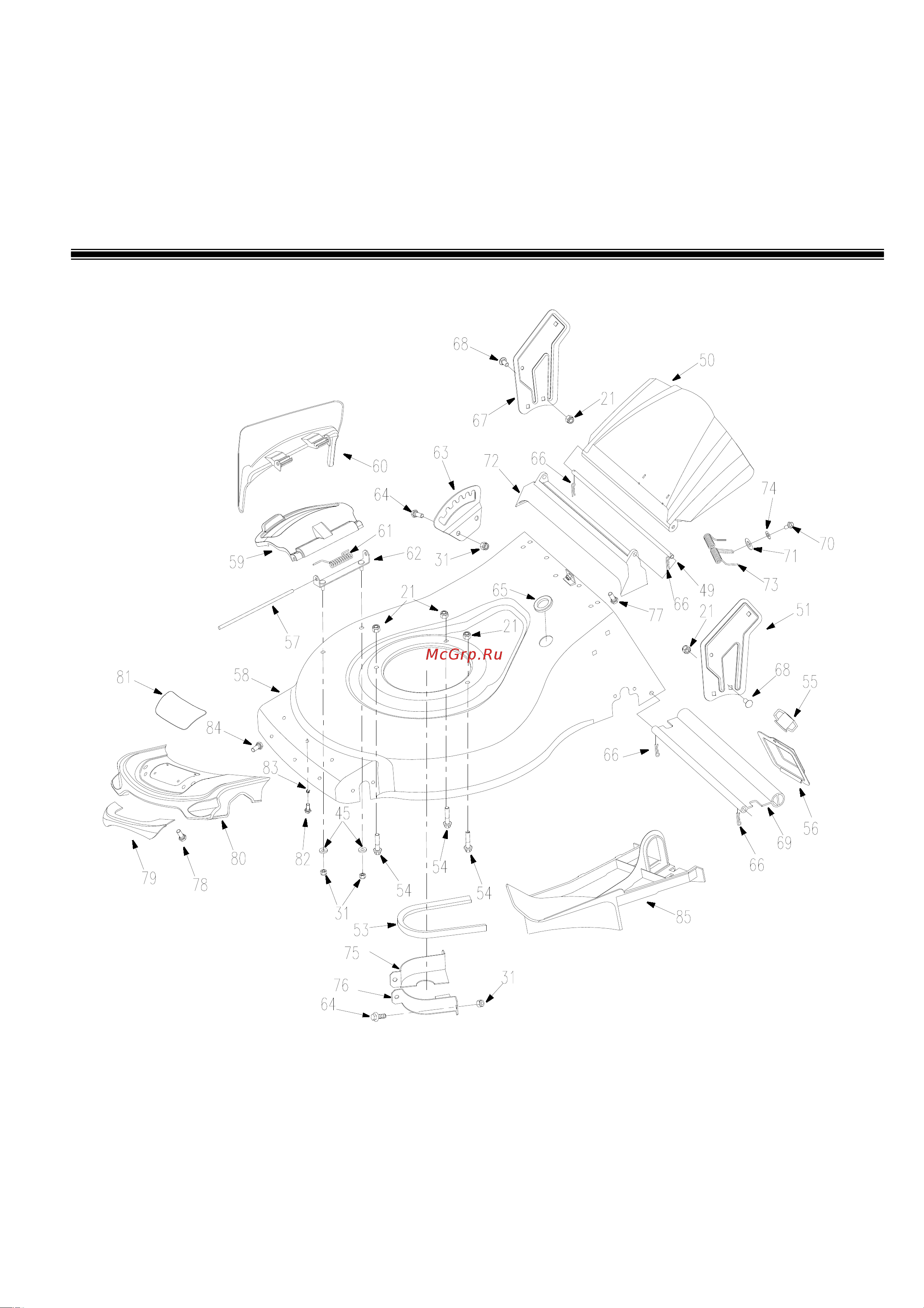 DDE WYZ18H2-13 деталировка [5/11] Mower deck assembly