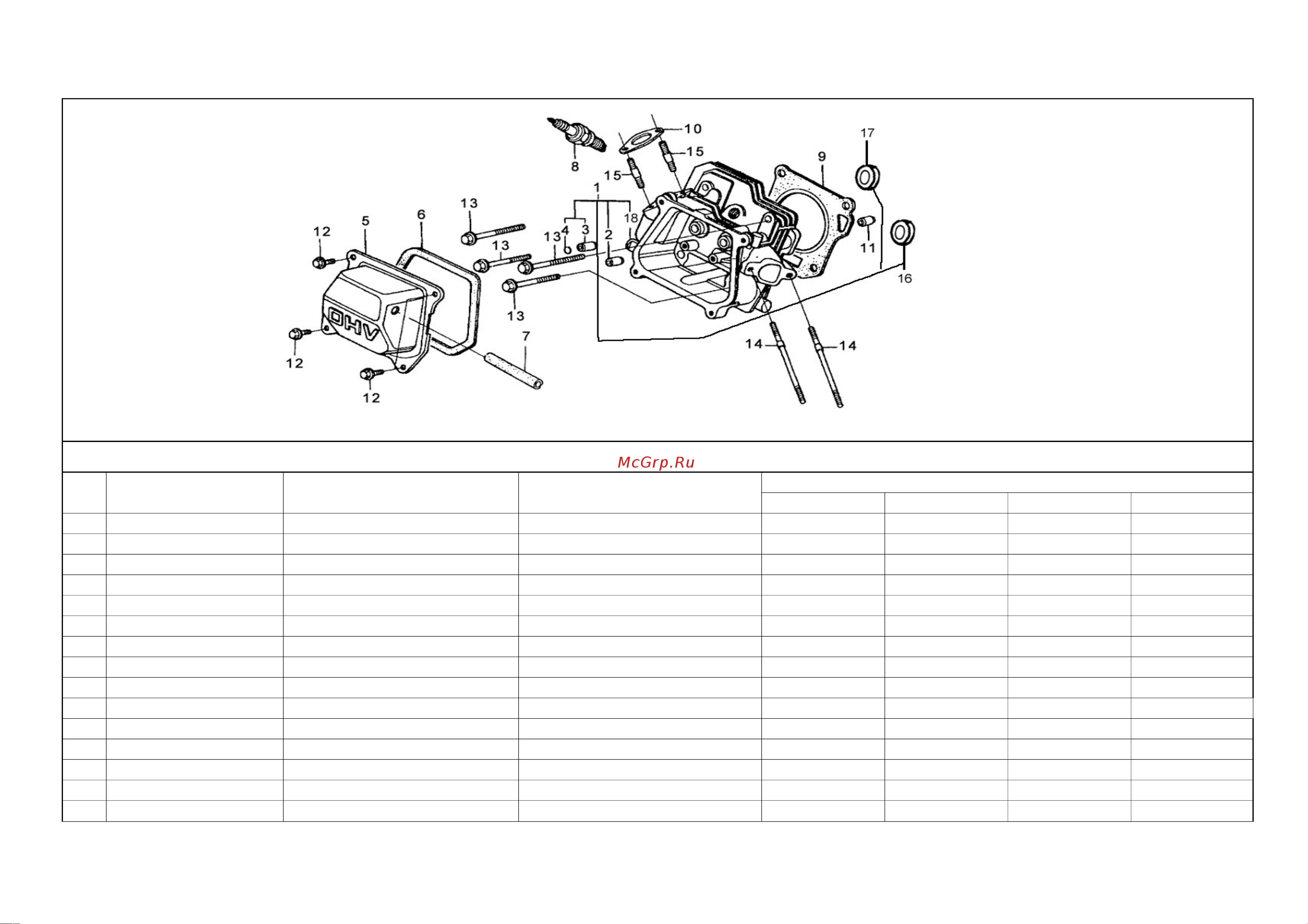 DDE ST6562L деталировка [5/34] Cylinder head_1_