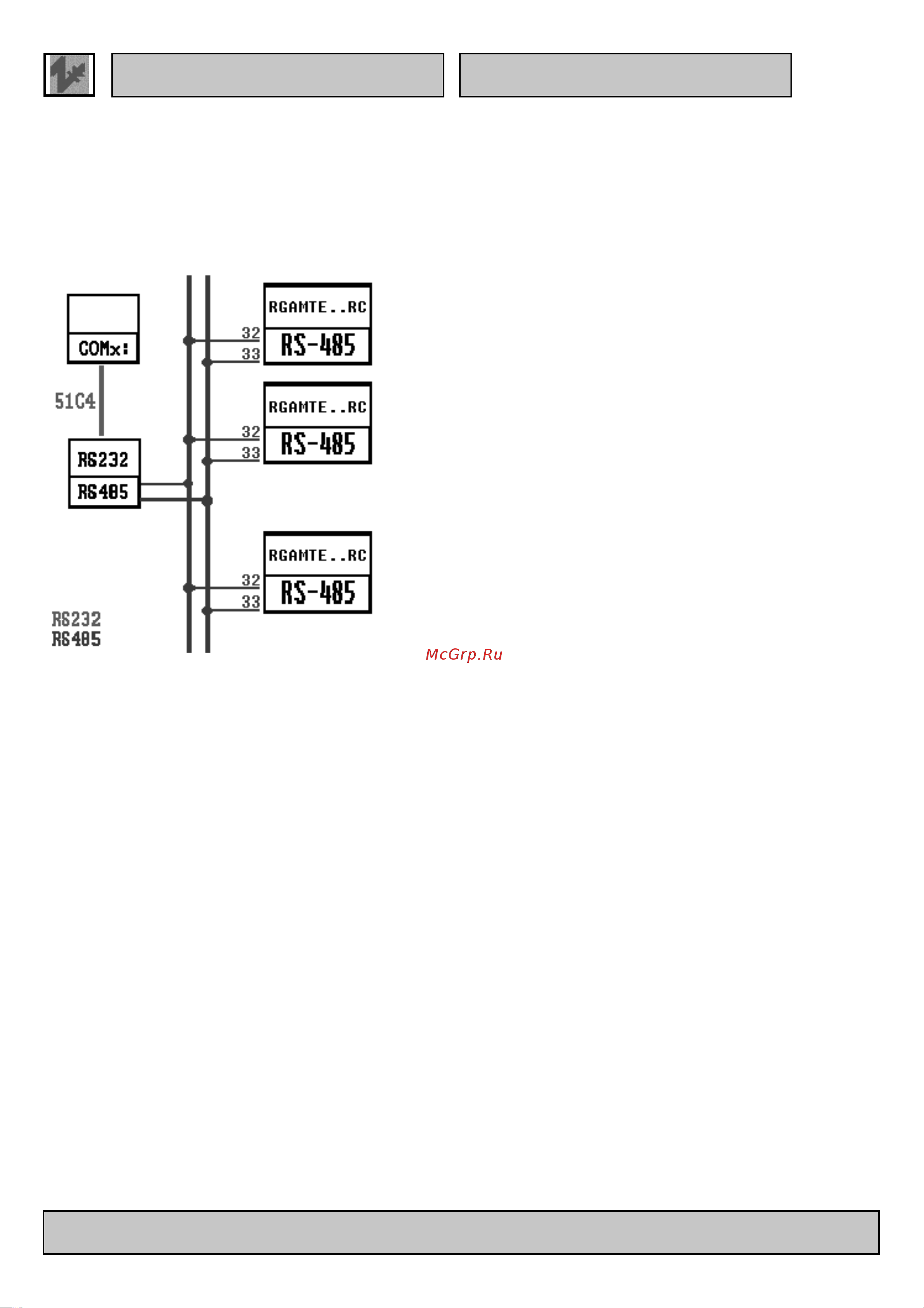 TECHNO ELETTRA TE803.20 [23/29] Соединение компьютера и контроллеров rgamte rc через последовательный интерфейс rs 485