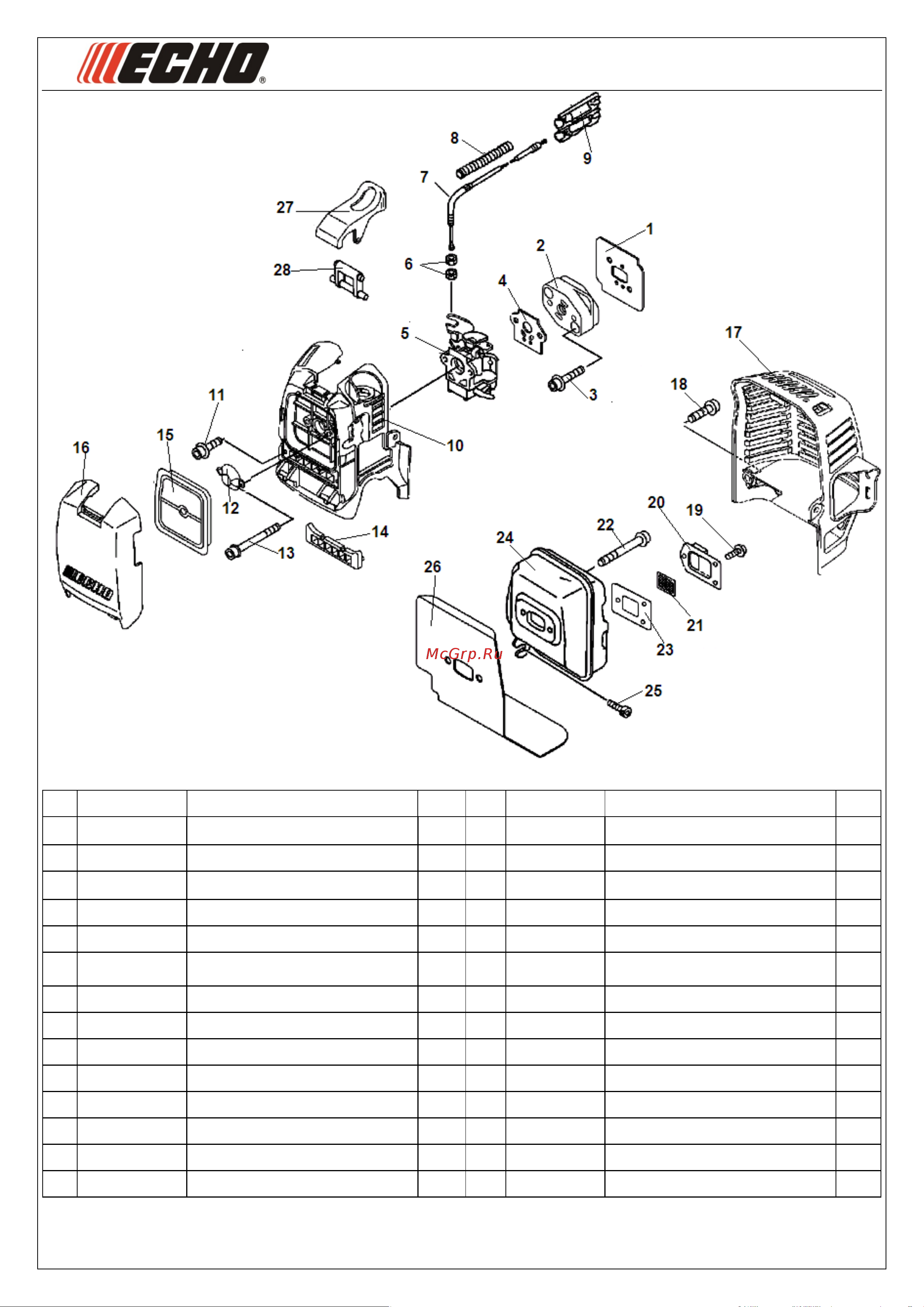 ECHO INCORPORATED ECHO SRM-335TES (деталировка) [3/8] Иллюстрированный каталог запасных часте
