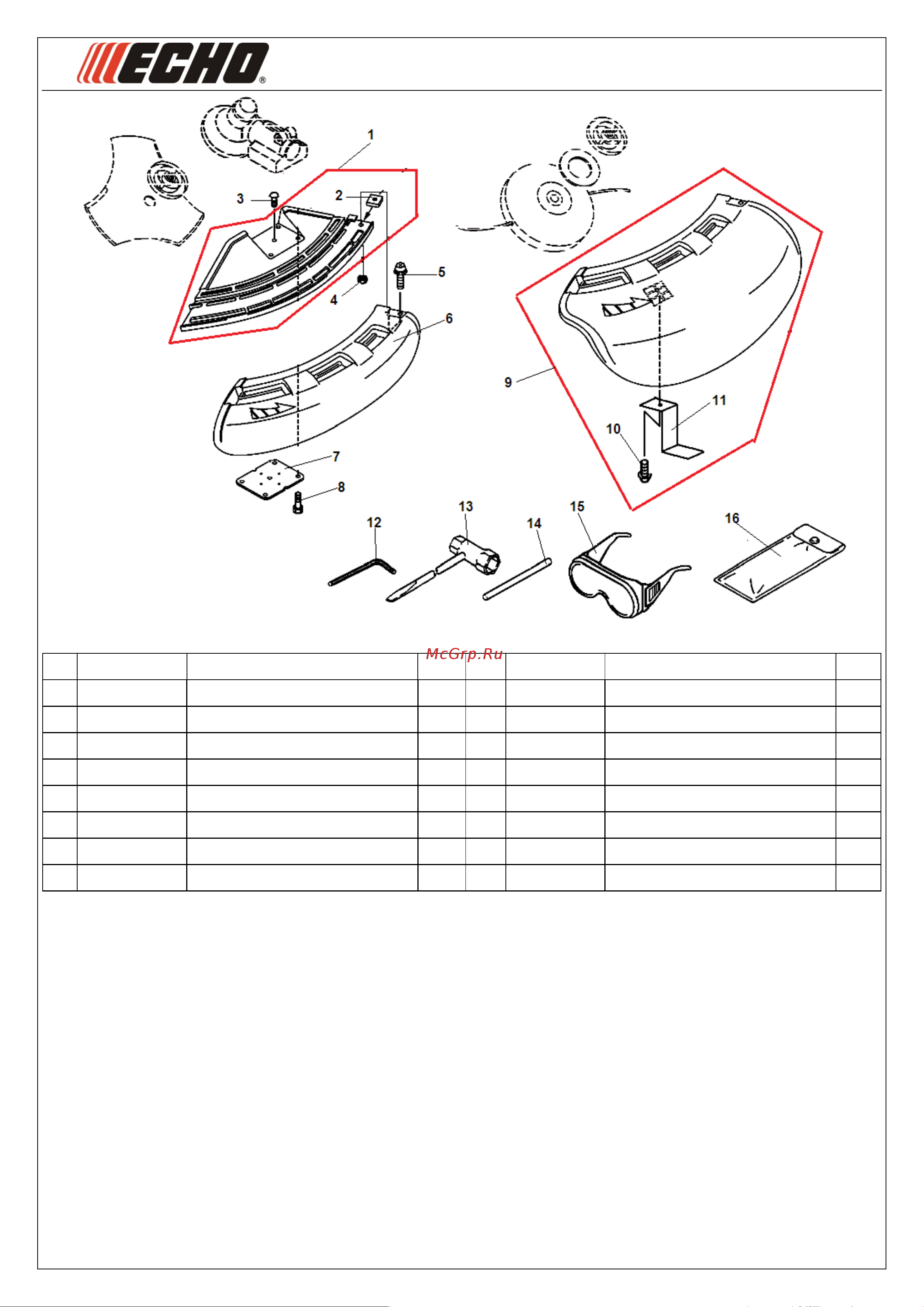 ECHO INCORPORATED ECHO SRM-335TES (деталировка) [7/8] Иллюстрированный каталог запасных часте