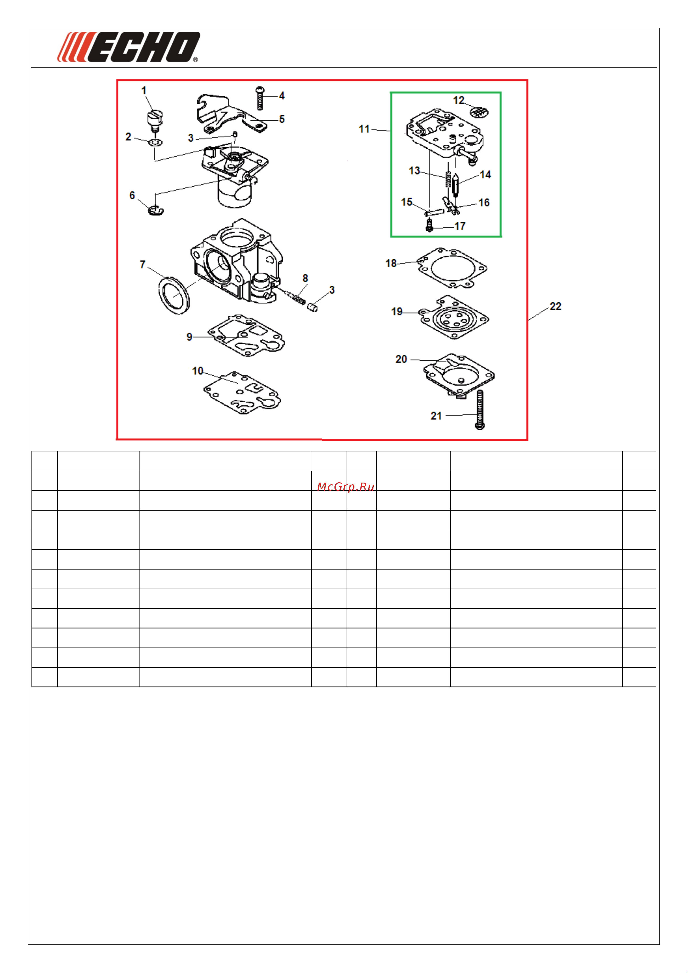 ECHO INCORPORATED ECHO SRM-335TES (деталировка) [8/8] Иллюстрированный каталог запасных часте