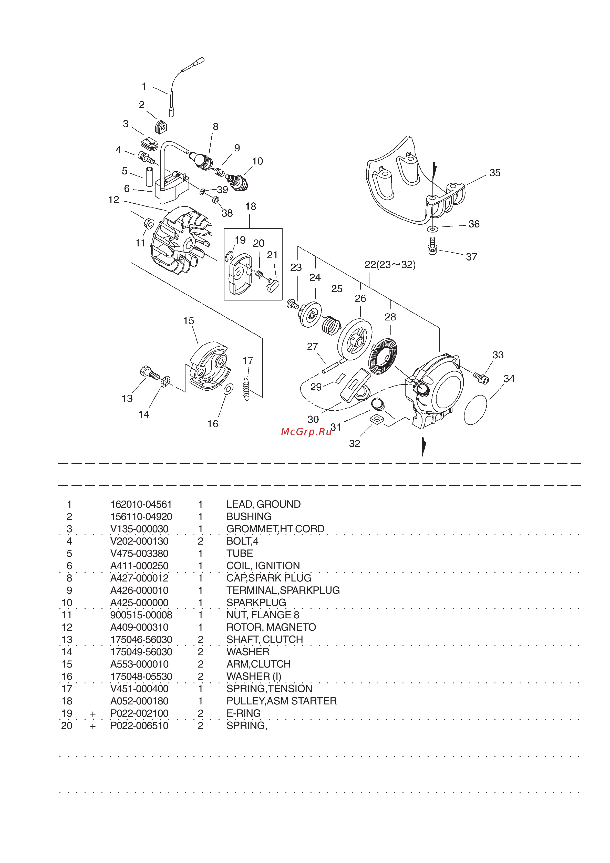 ECHO INCORPORATED ECHO Pro Attachment PAS-265ES (деталировка) [4/15] Pas 265es 2 starter magneto