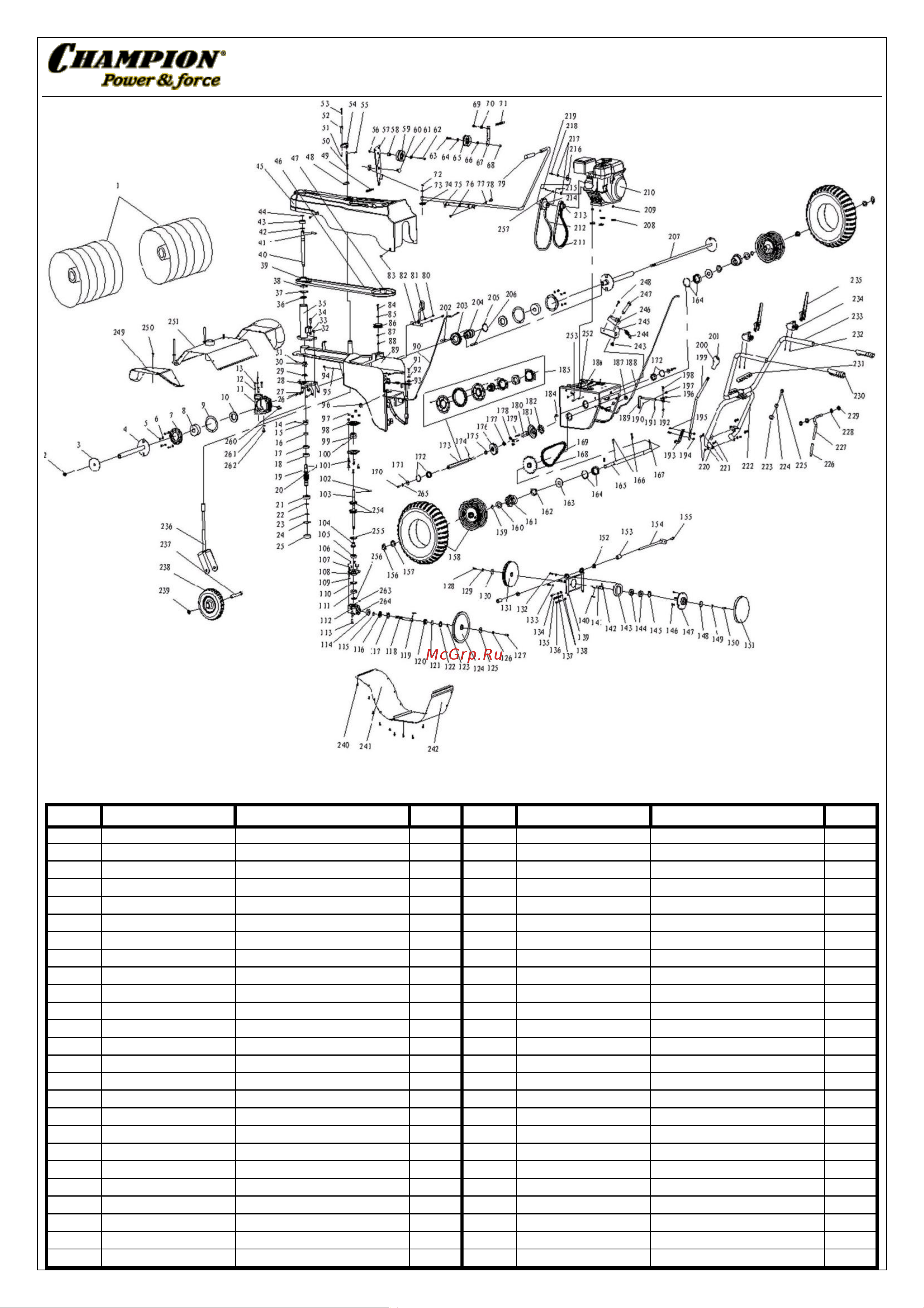 Champion GS5580 - деталировка [2/5] Иллюстрированный каталог запасных часте