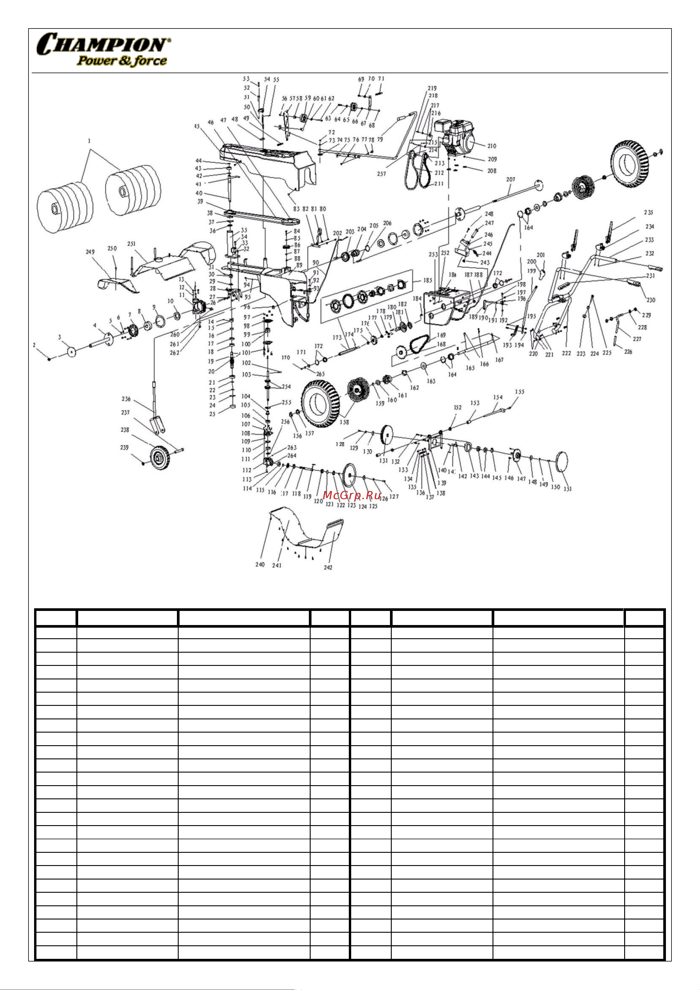Champion GS5580 - деталировка [3/5] Иллюстрированный каталог запасных часте