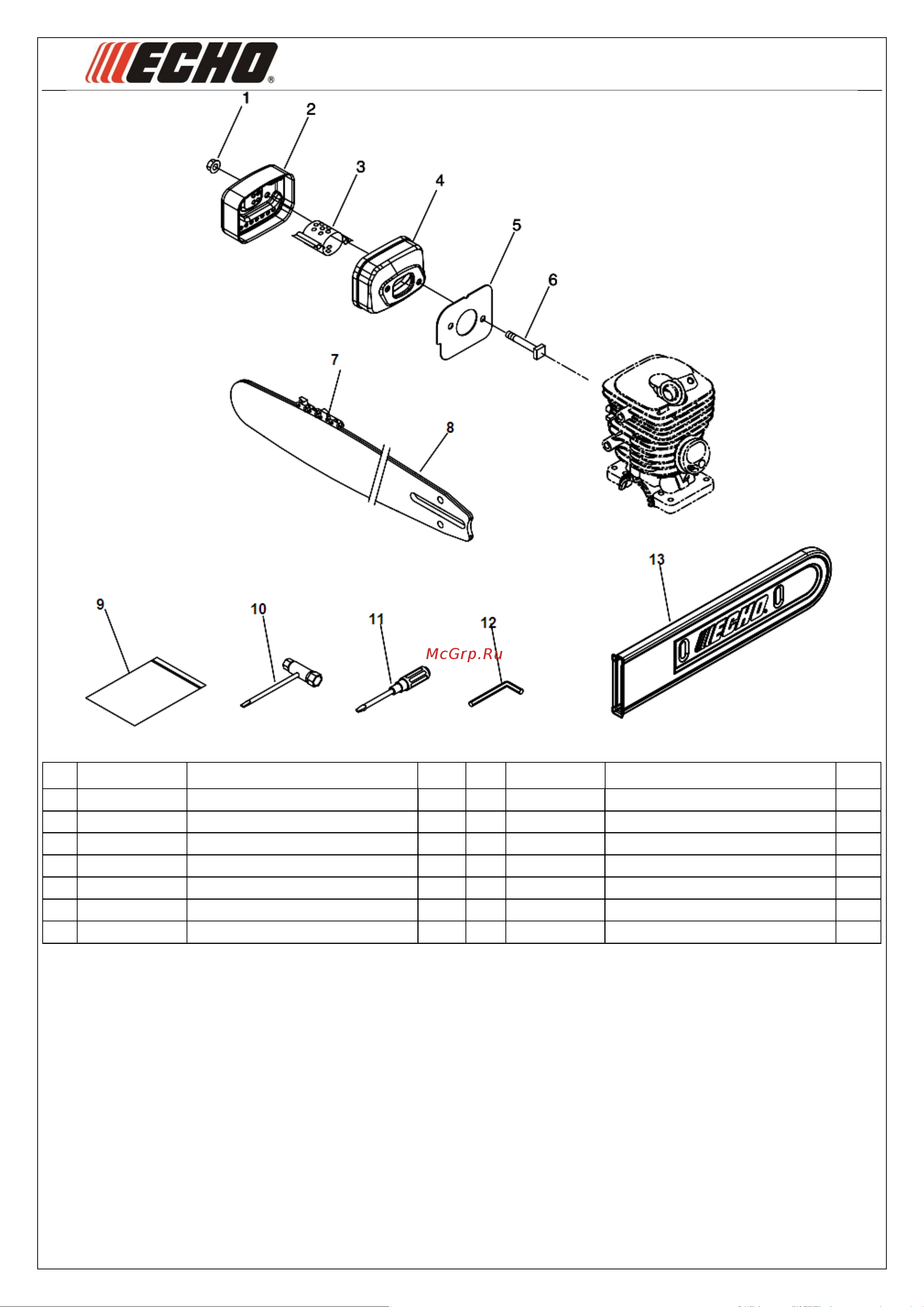 ECHO INCORPORATED ECHO CS-353ES (деталировка) [2/7] Иллюстрированный каталог запасных часте