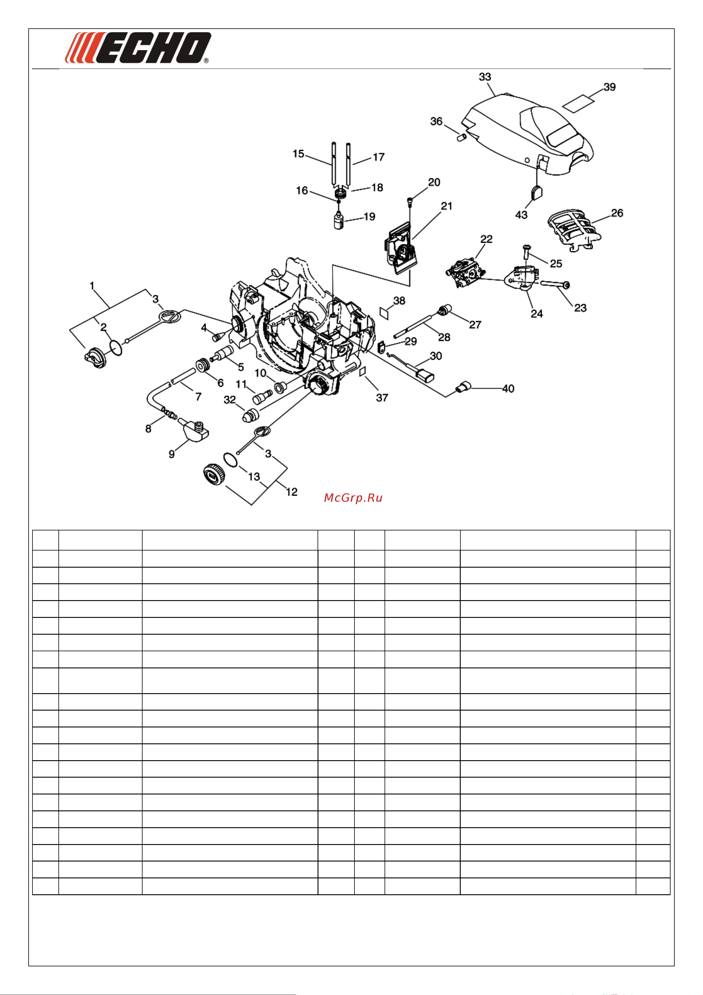 ECHO INCORPORATED ECHO CS-353ES (деталировка) [4/7] Иллюстрированный каталог запасных часте