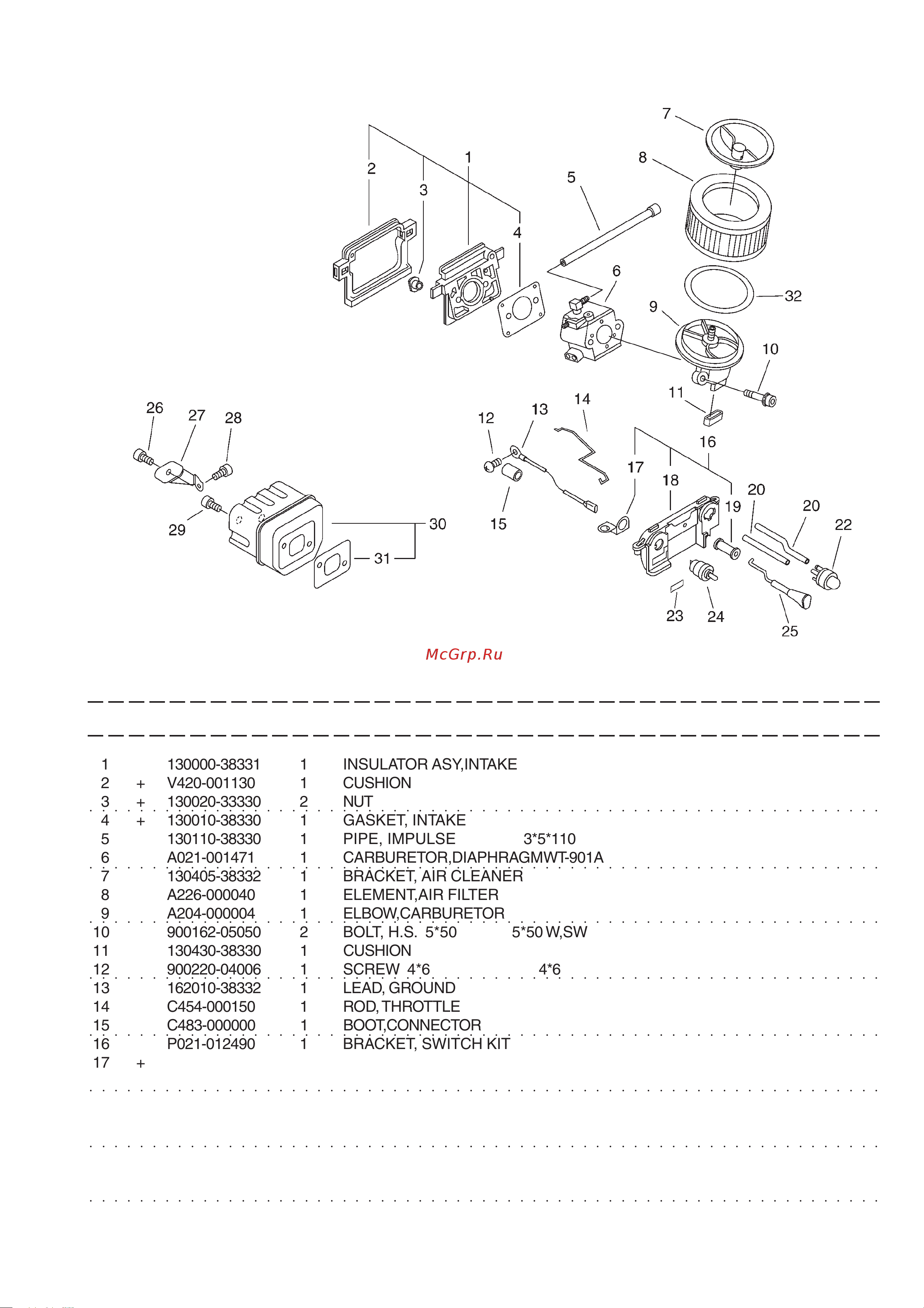 ECHO INCORPORATED ECHO CS-450 (деталировка) [4/16] Cs 450 2 air cleaner carburetor muffler