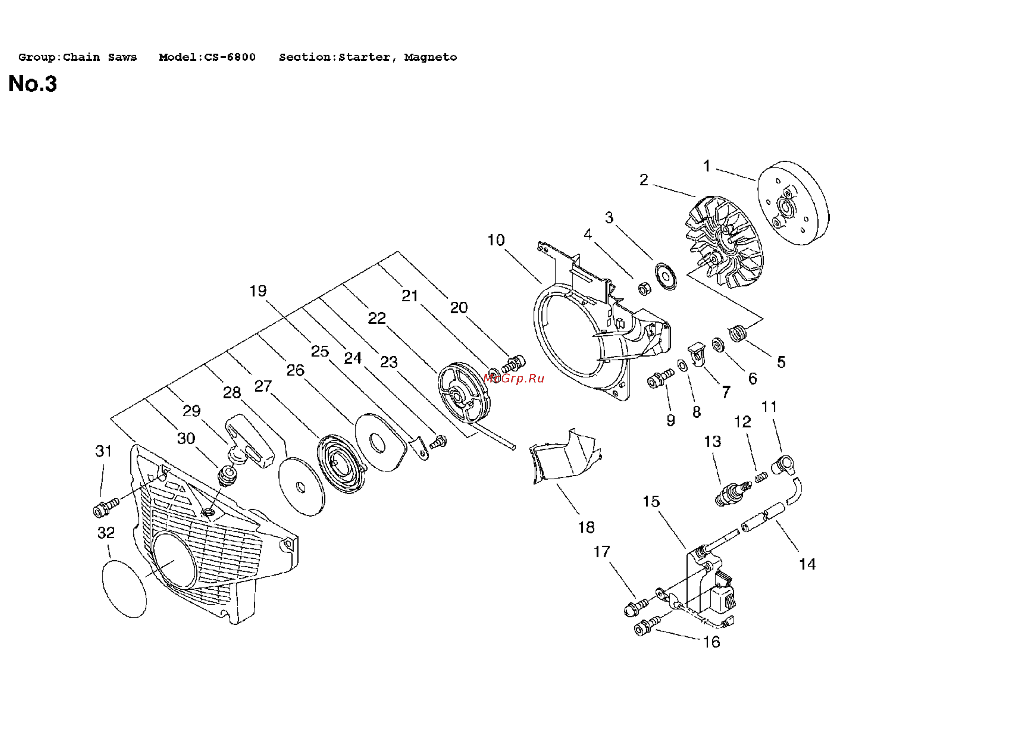 ECHO INCORPORATED ECHO CS-680 (деталировка) Руководство по эксплуатации онлайн [9/21] 770688