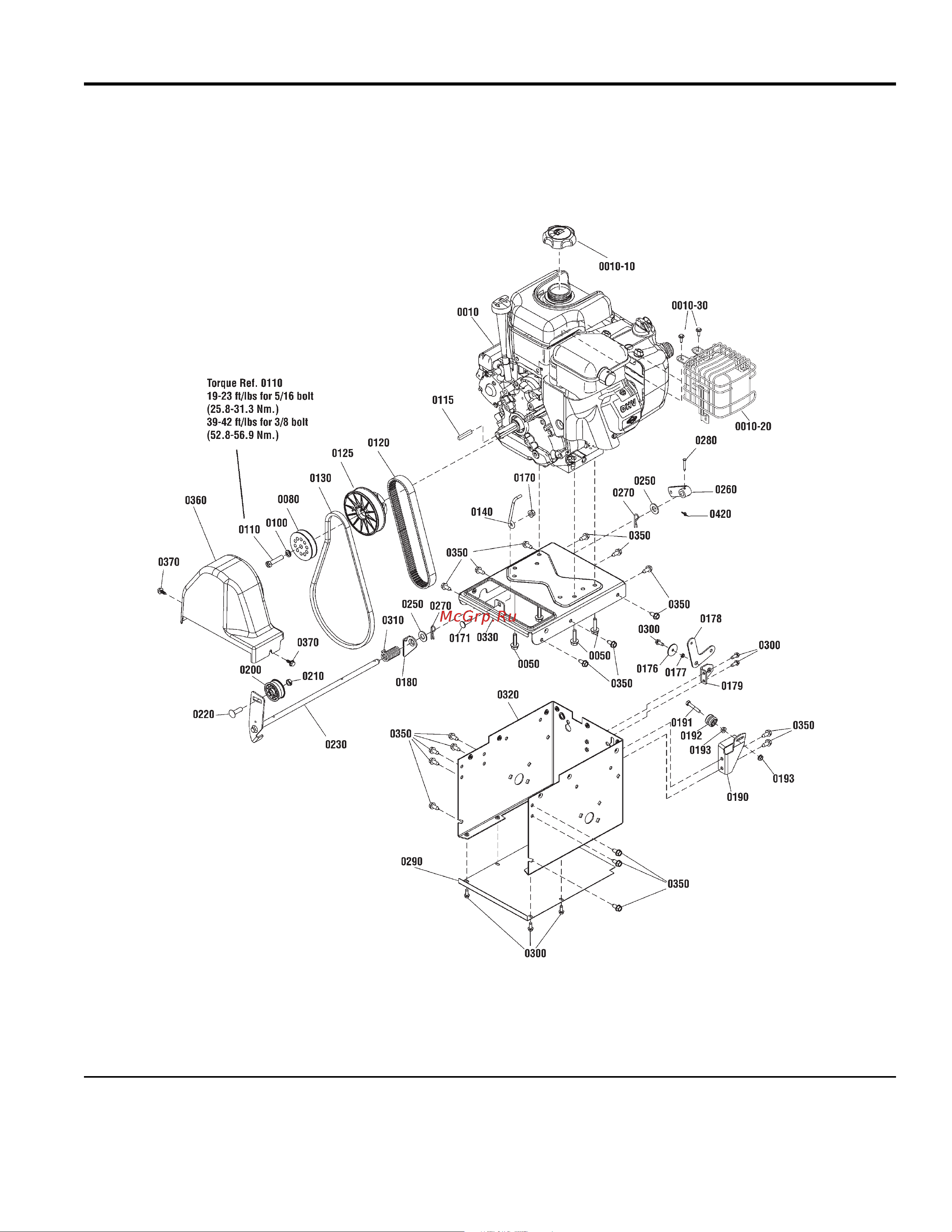Champion ST1074BS - деталировка [8/28] Engine frame group