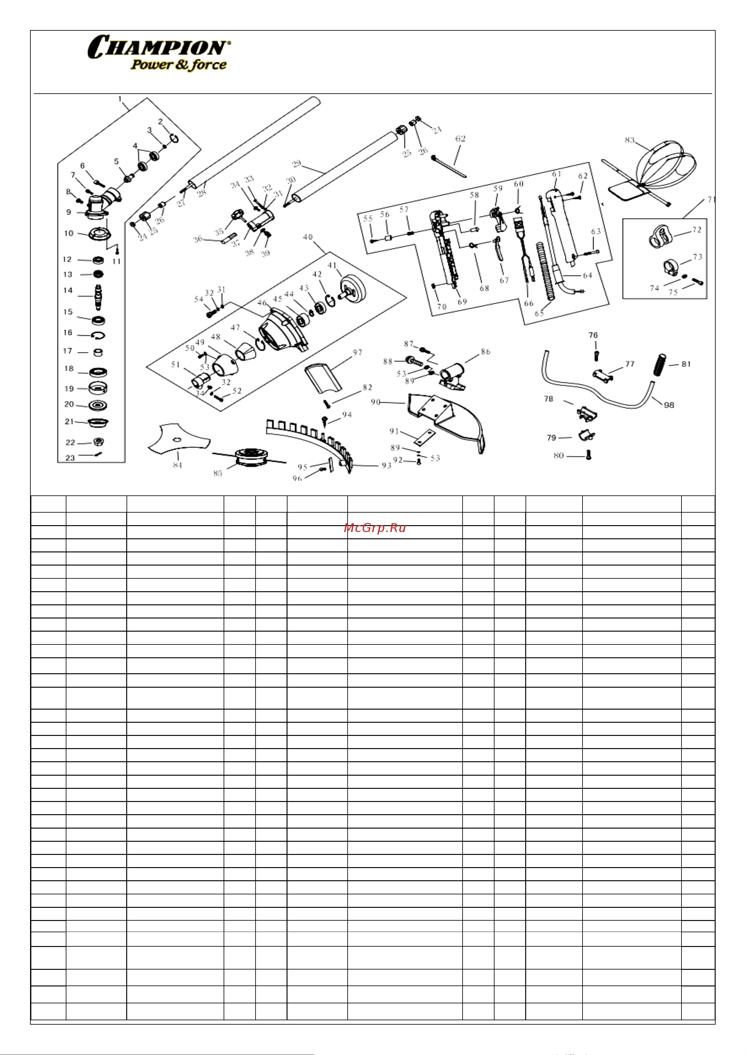 Champion T334FS - деталировка [2/2] Модель t334fs
