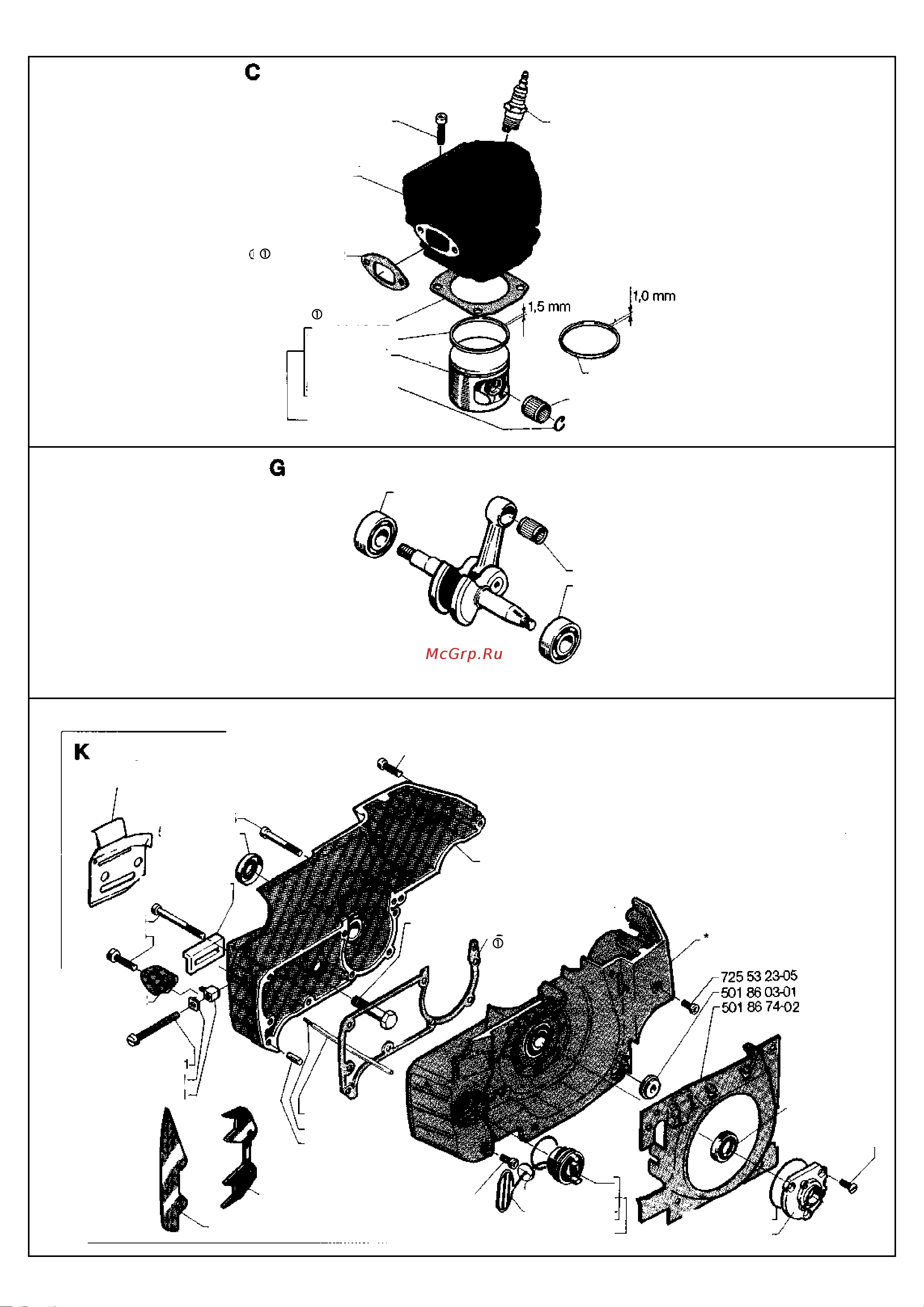 Husqvarna 254 (1988) parts Руководство по эксплуатации онлайн [4/9] 770737