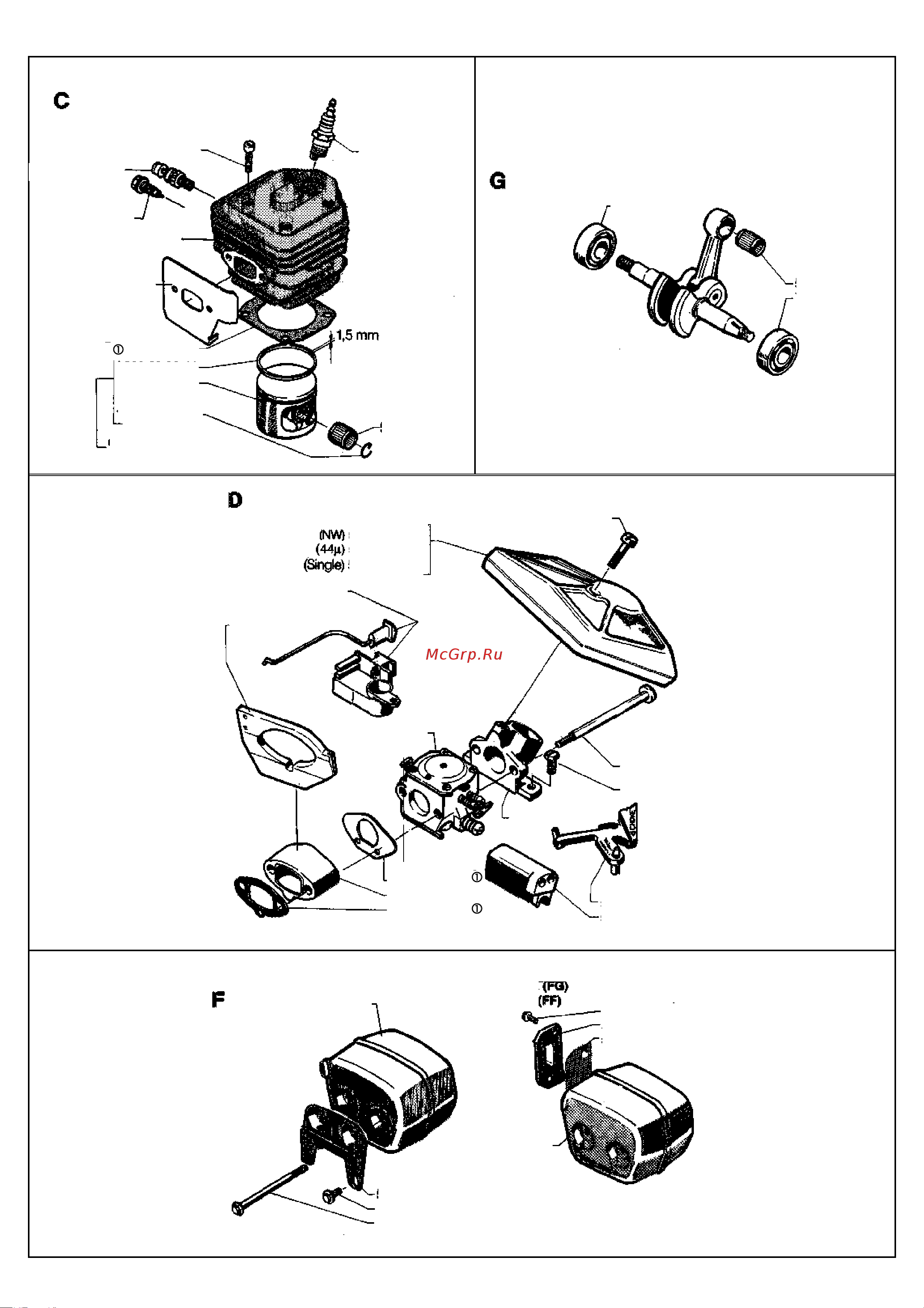 Husqvarna 254 (1994) parts Руководство по эксплуатации онлайн [3/10] 770739