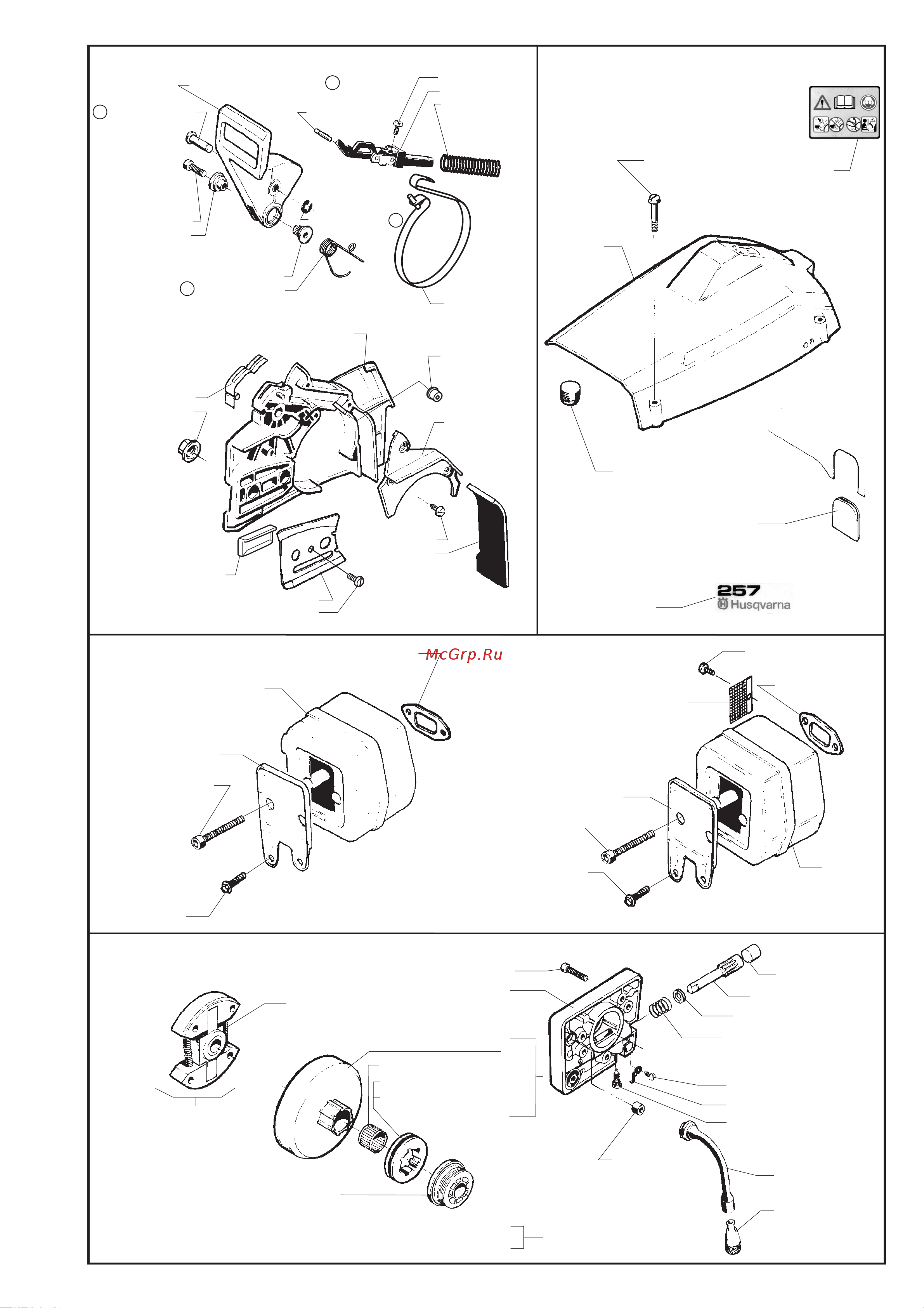 Husqvarna 257 (1999) parts Руководство по эксплуатации онлайн [2/6] 770747
