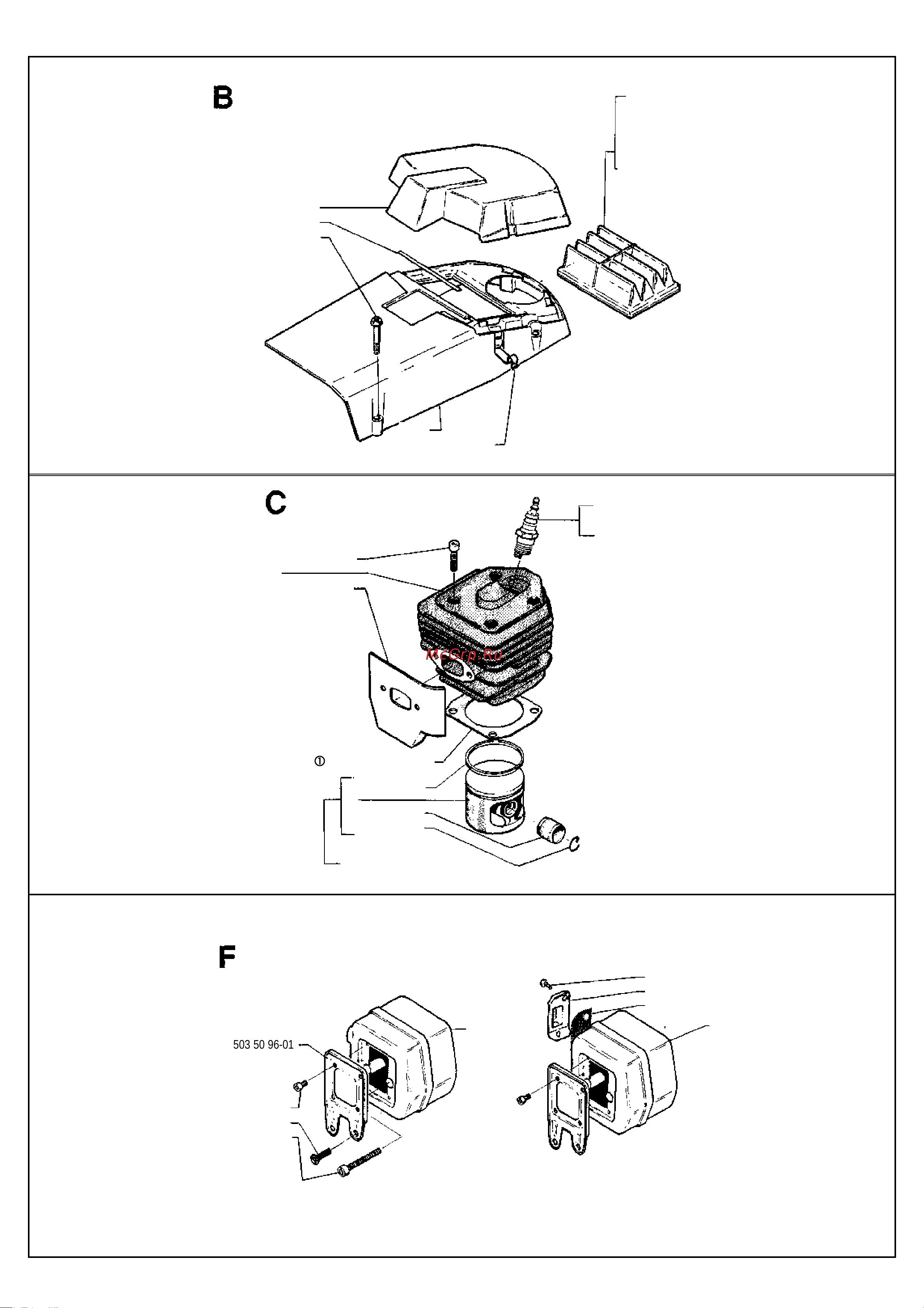 Husqvarna 262 (1990) parts [3/8] Correction 503 50 86 02
