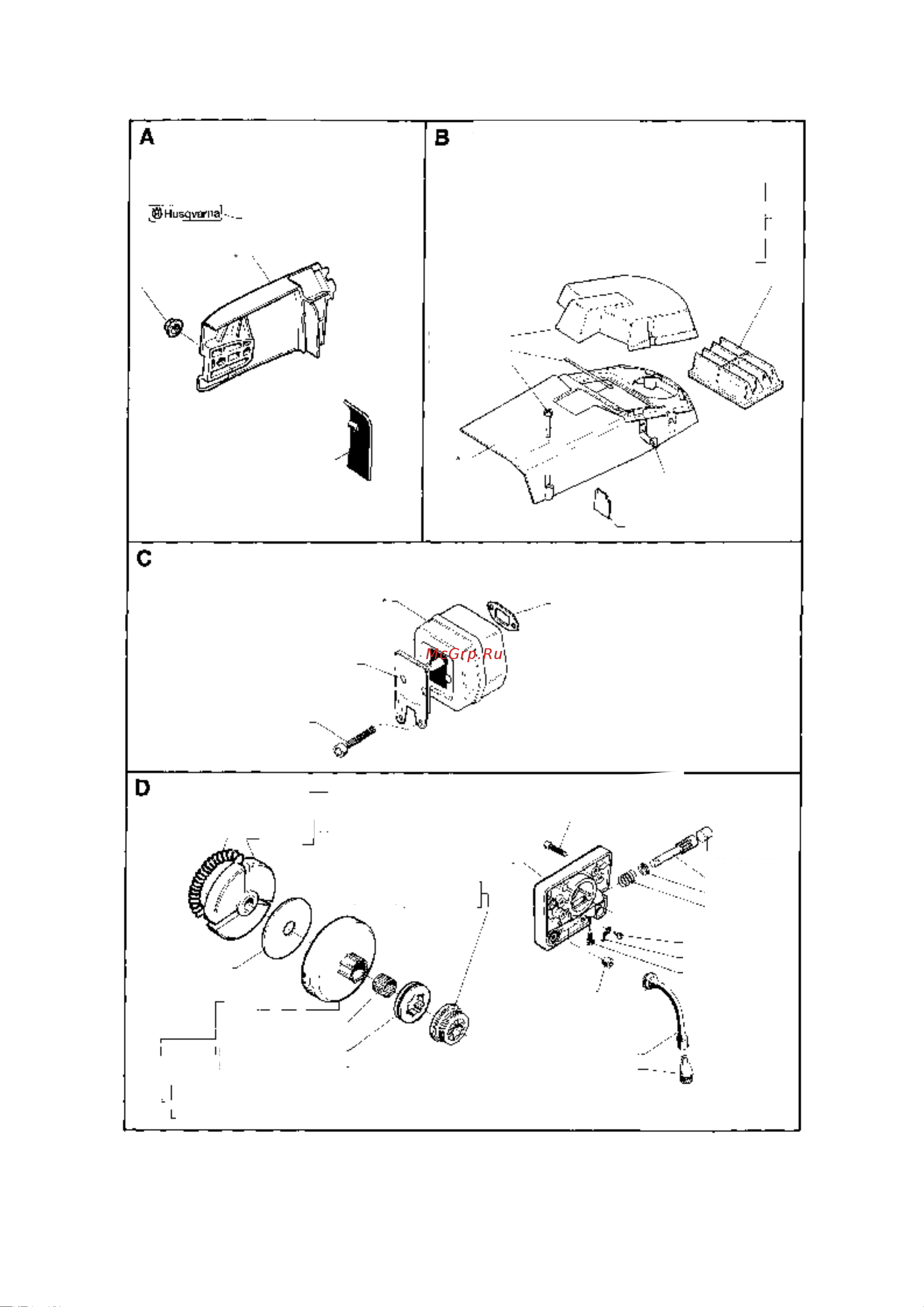 Husqvarna 262 XPH (1993) parts Руководство по эксплуатации онлайн [2/6] 770749