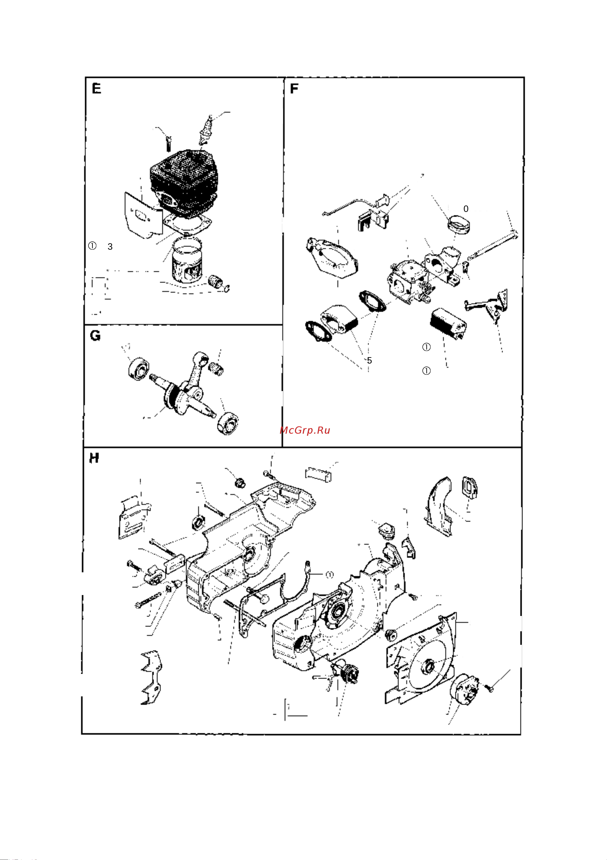 Husqvarna 262 XPH (1993) parts Руководство по эксплуатации онлайн [3/6] 770749
