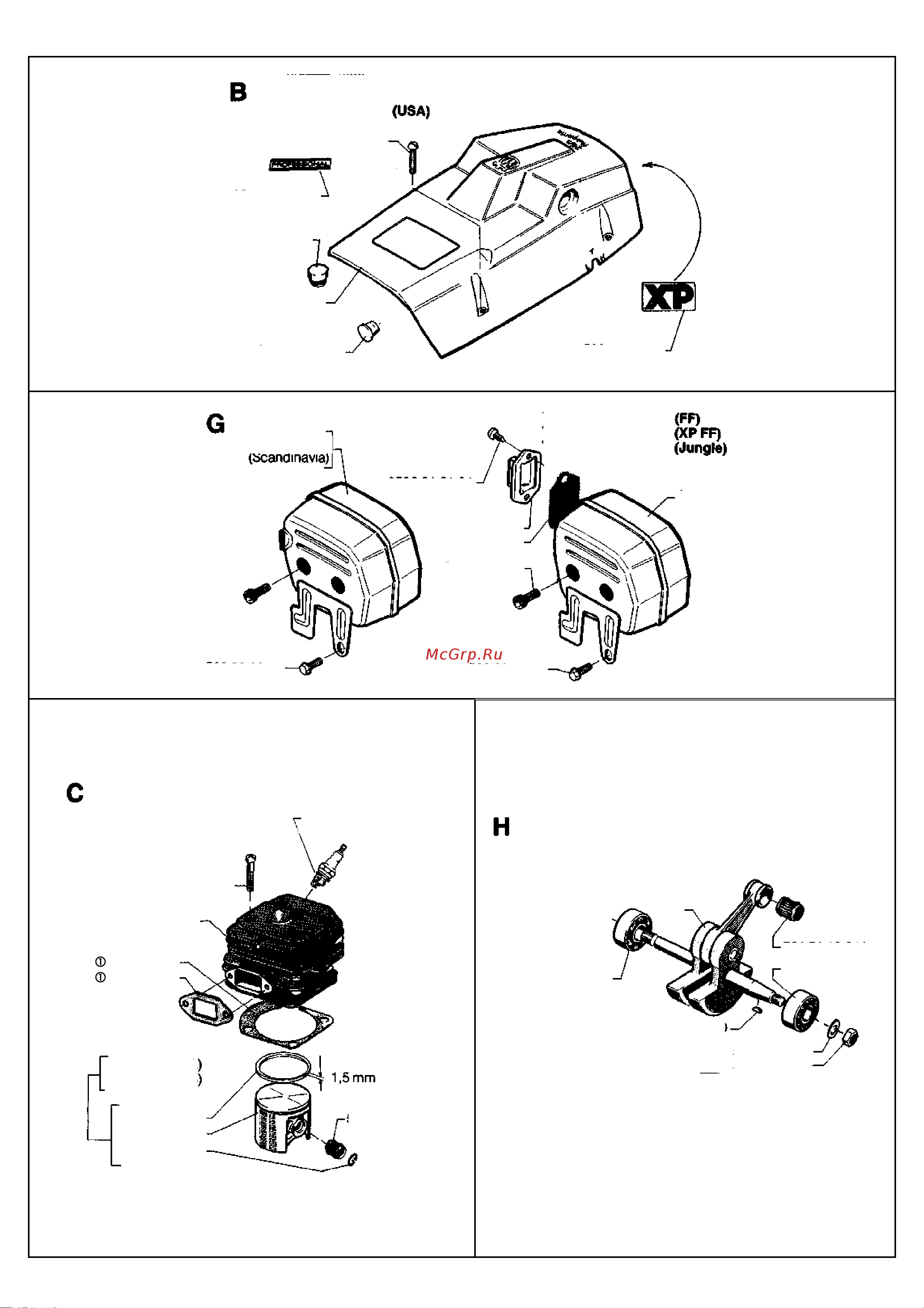 Husqvarna 268 (1987) parts Руководство по эксплуатации онлайн [3/9] 770752