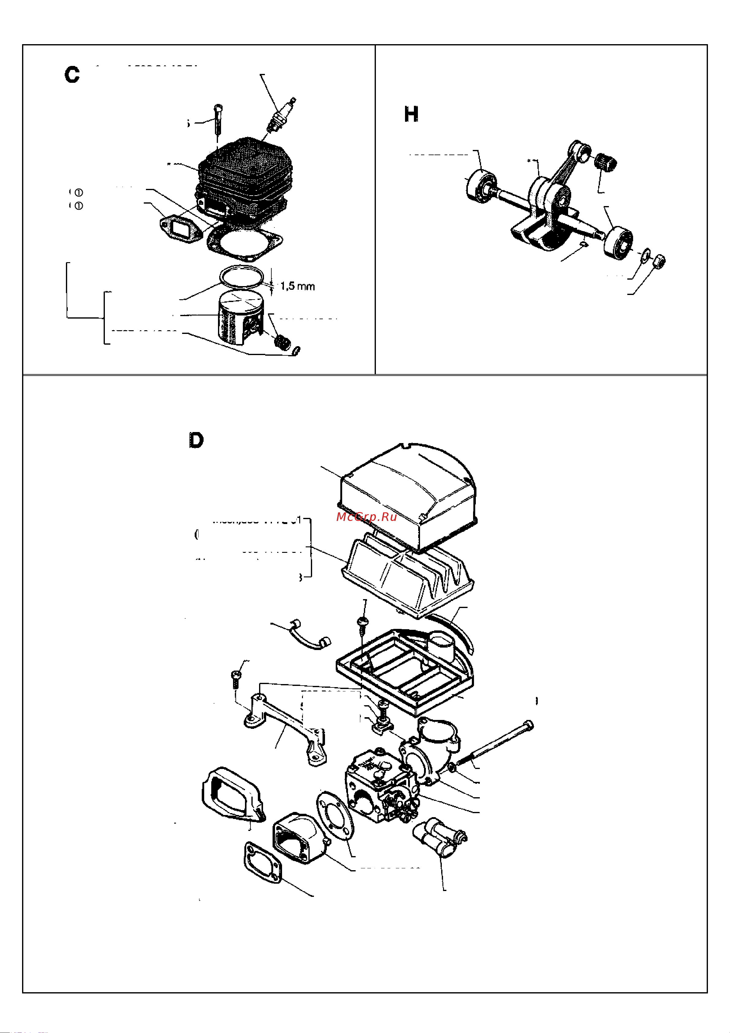 Husqvarna 268 (1993) parts Руководство по эксплуатации онлайн [3/9] 770755