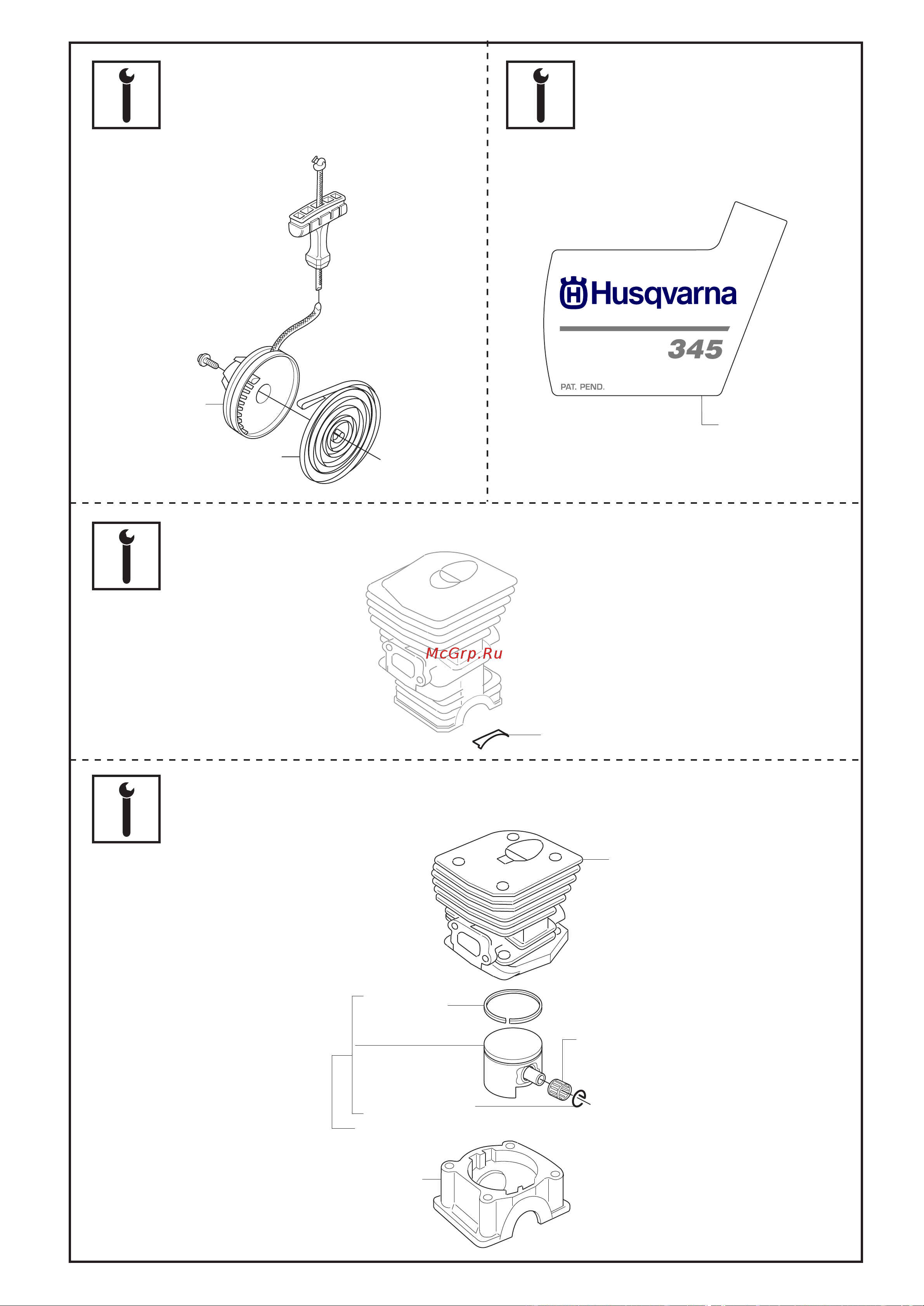 Husqvarna 350 (2006) parts [16/16] Up to 000601101 340 345