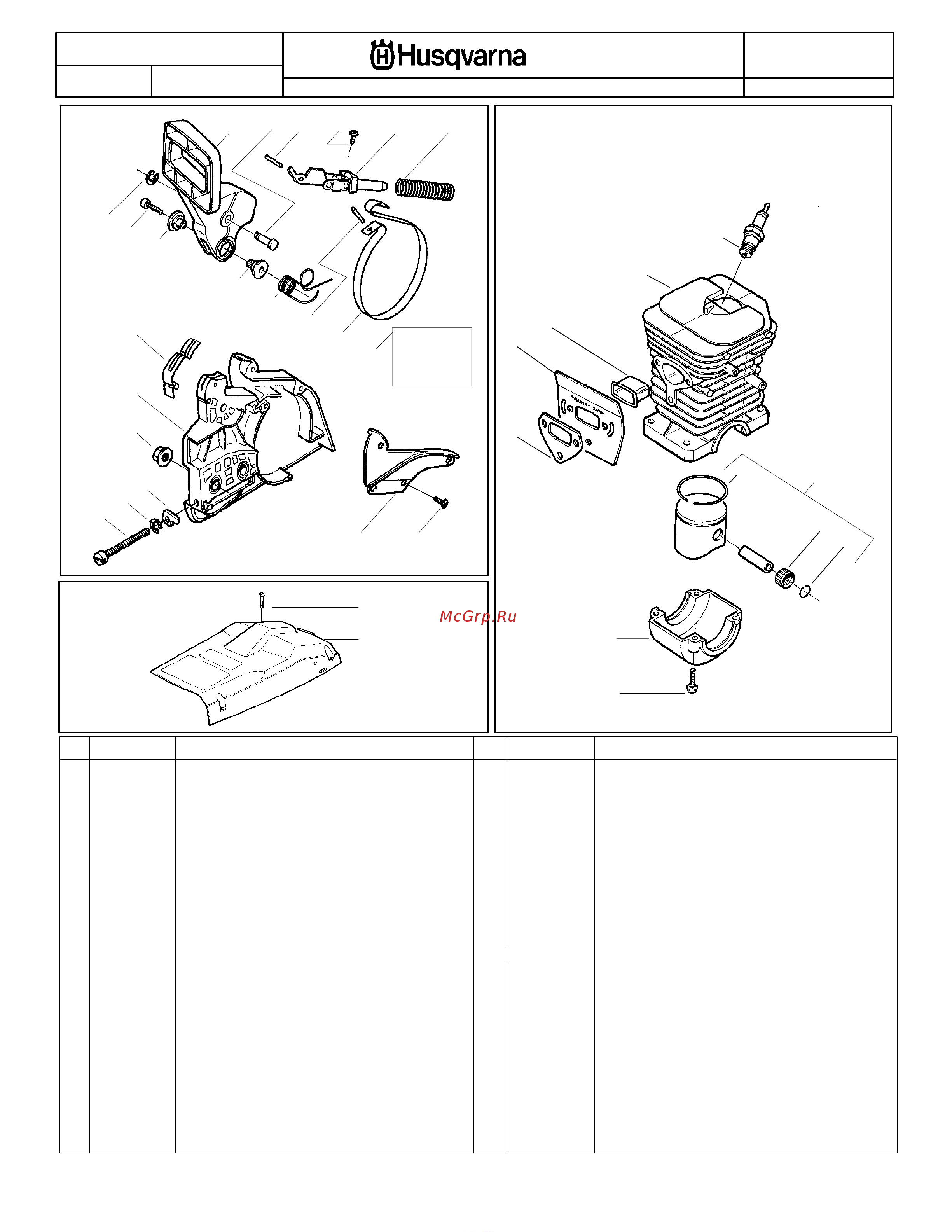 Husqvarna 136 (2004) parts [2/7] Parts list