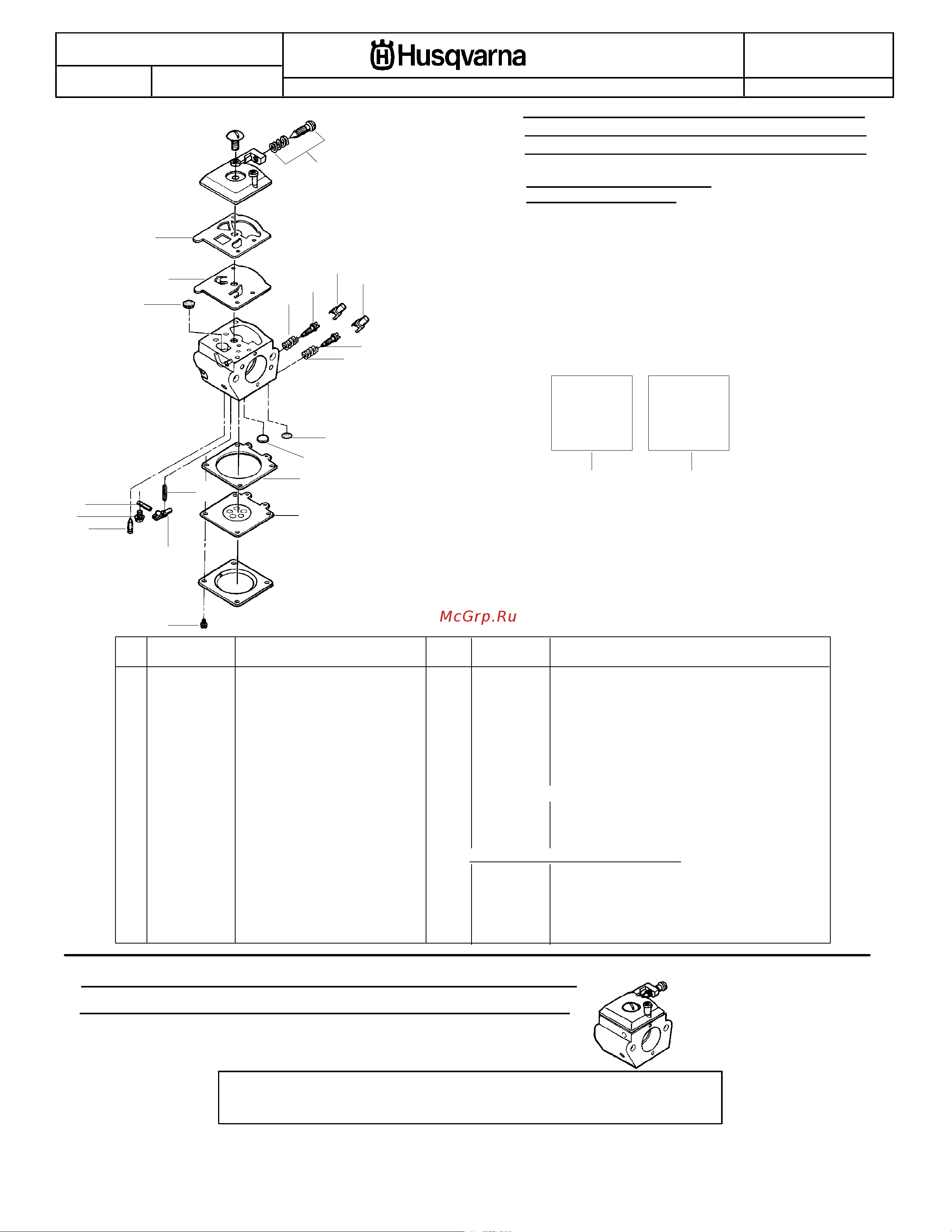 Husqvarna 136 (2004) parts [6/7] Parts list