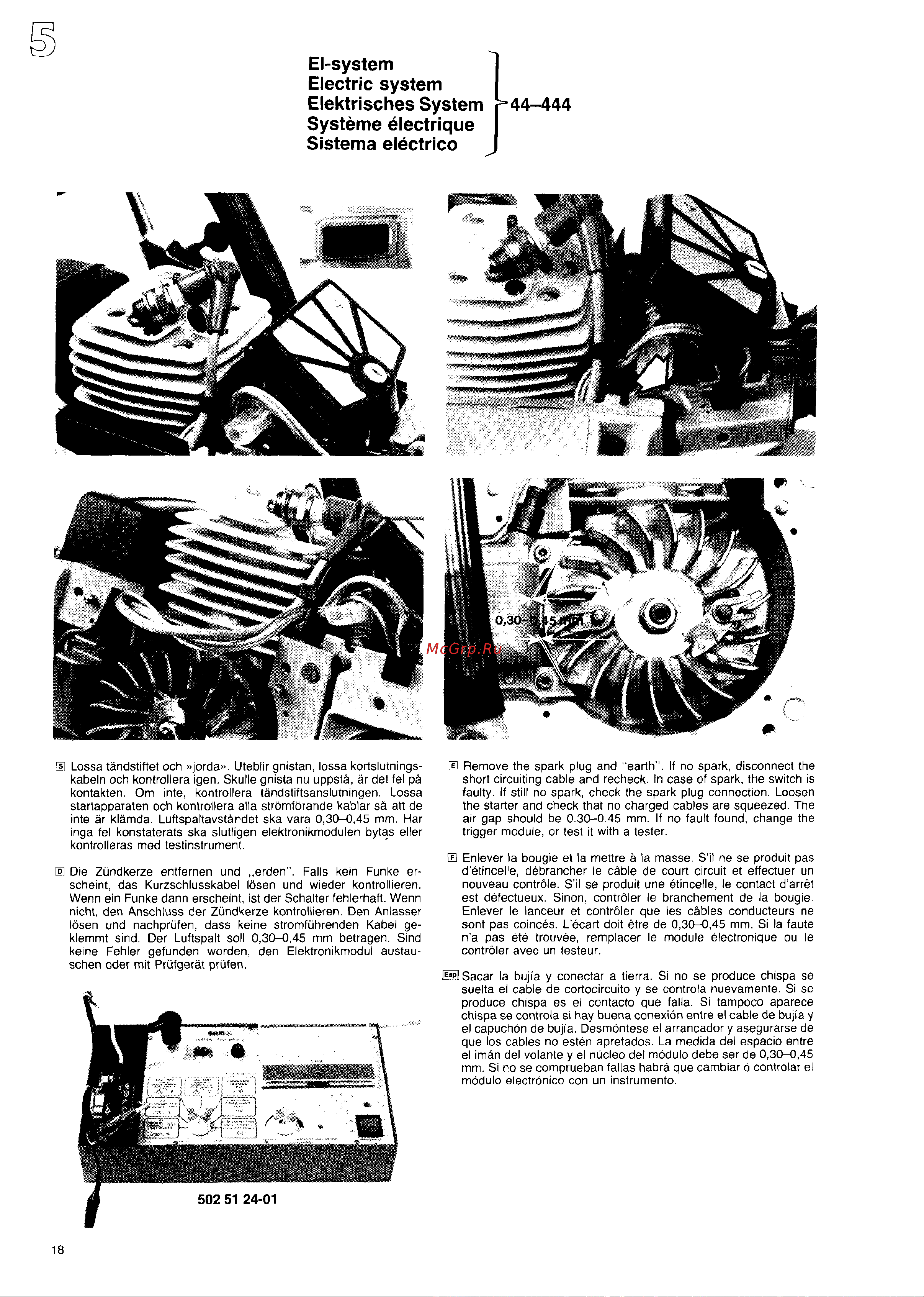 Husqvarna 444 (1987) [17/55] 444 systeme electrique sistema electrico