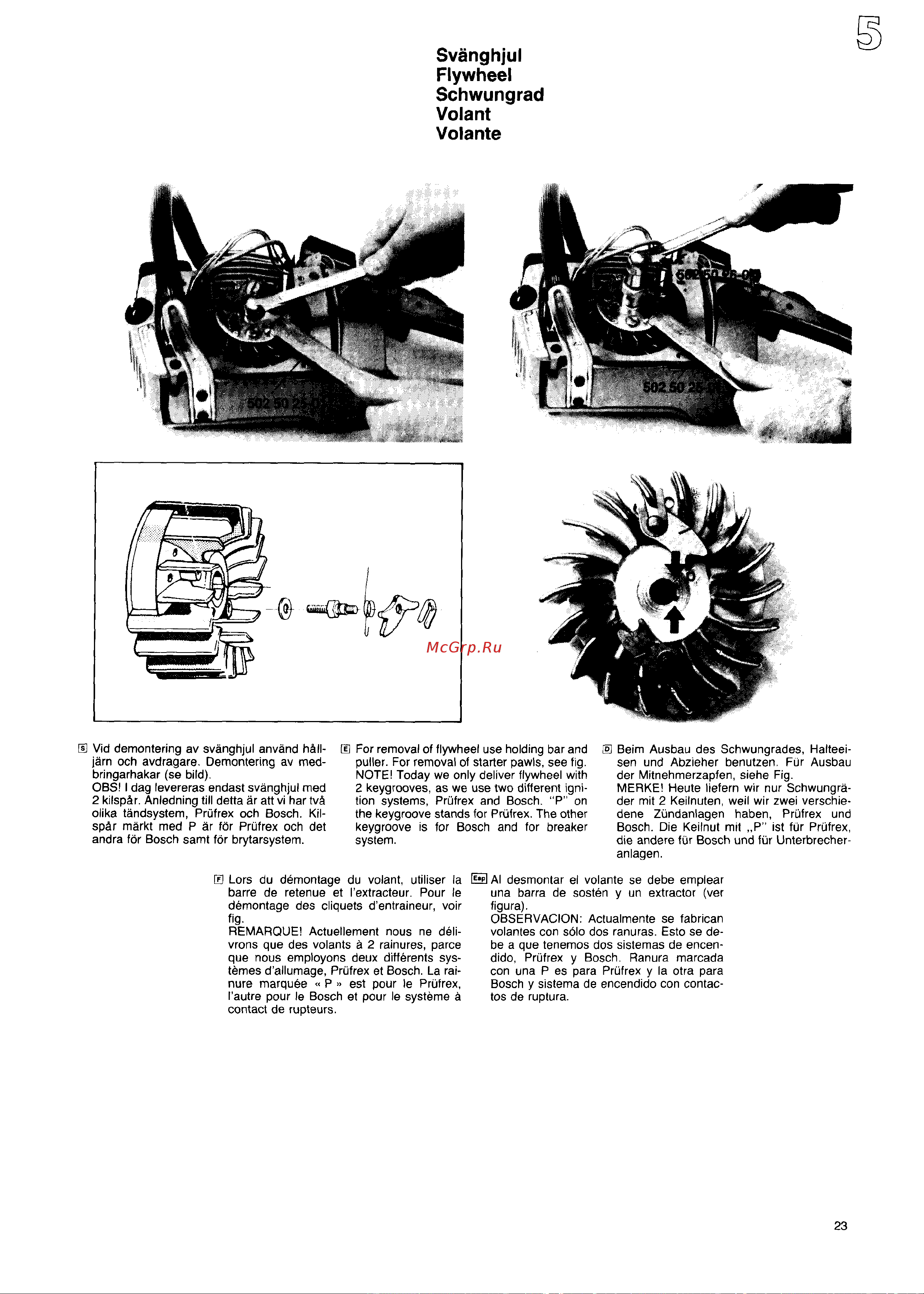 Husqvarna 444 (1987) [22/55] Svanghjul flywheel schwungrad volant volante