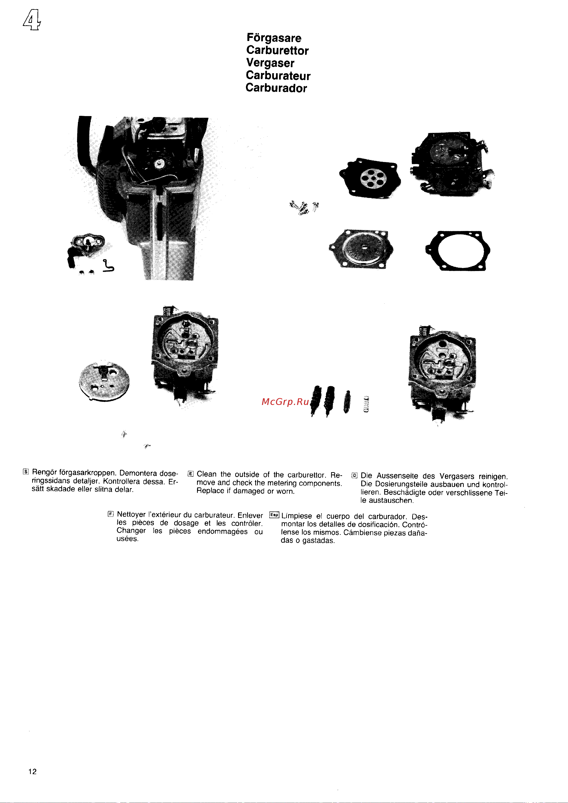 Husqvarna 44 (1987) [11/55] Forgasare carburetor vergaser carburateur carburador