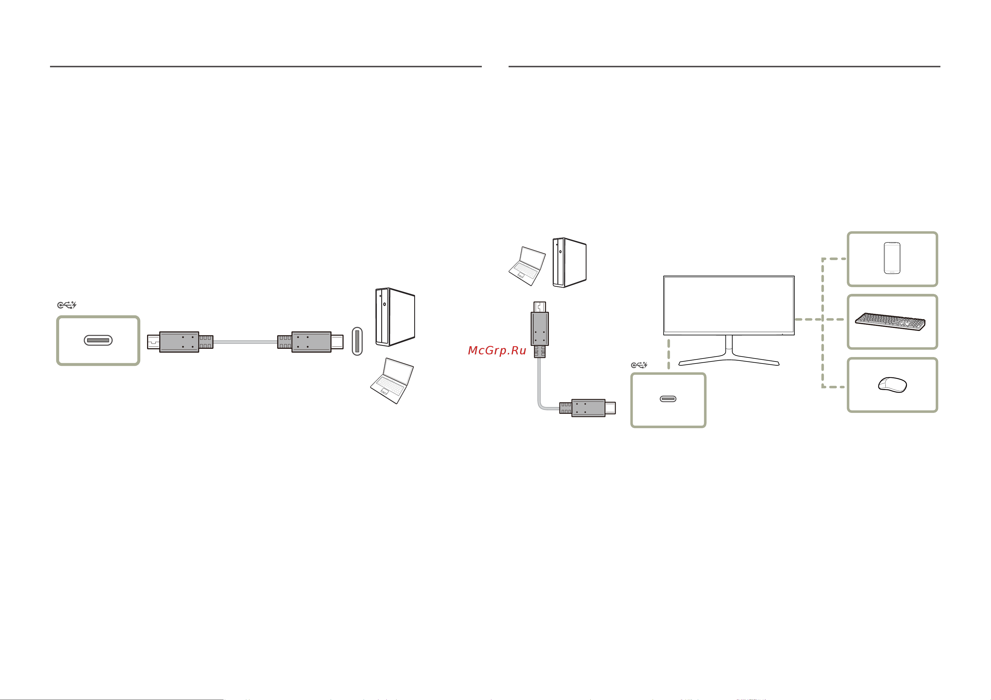 Samsung C34H890WGI [22/47] Подключение монитора к компьютеру в качестве usb концентратора