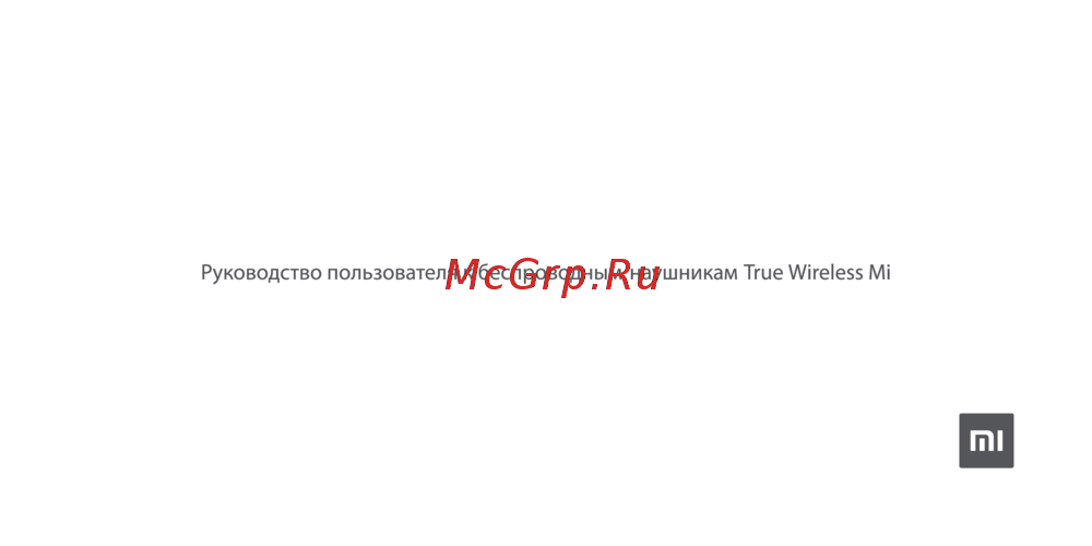 Xiaomi Mi True Wireless Earphones (ZBW4485GL) Руководство по эксплуатации