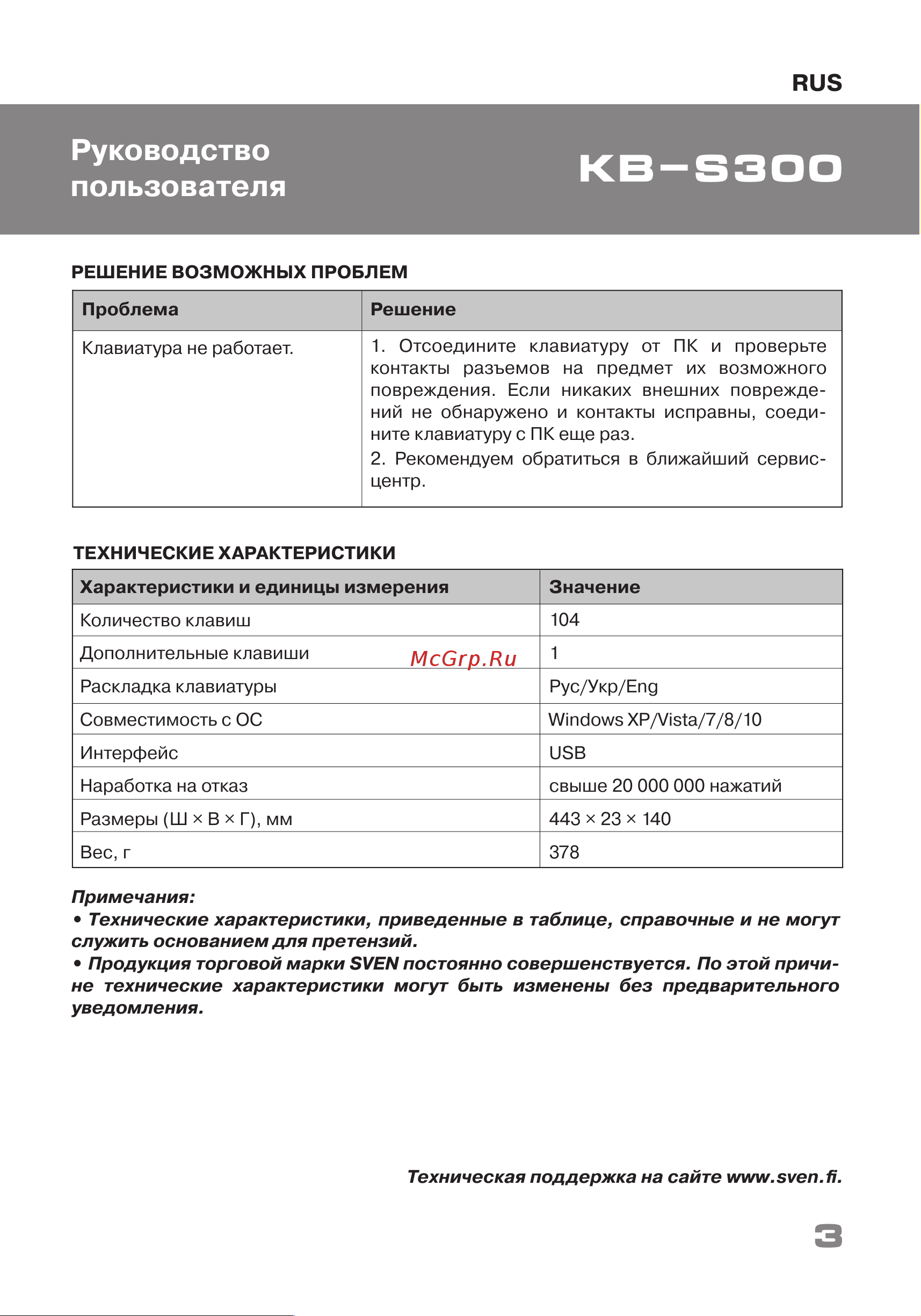 Sven KB-S300 (SV-016661) [3/8] Kb s300