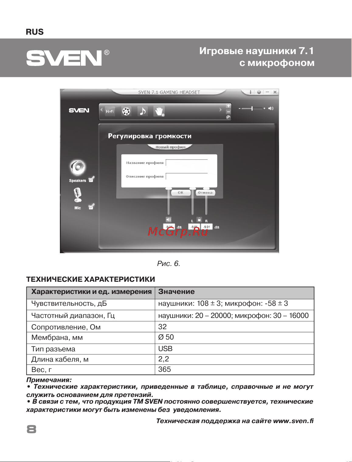Sven AP-U980MV (SV-015633) [8/23] Игровые наушники 7