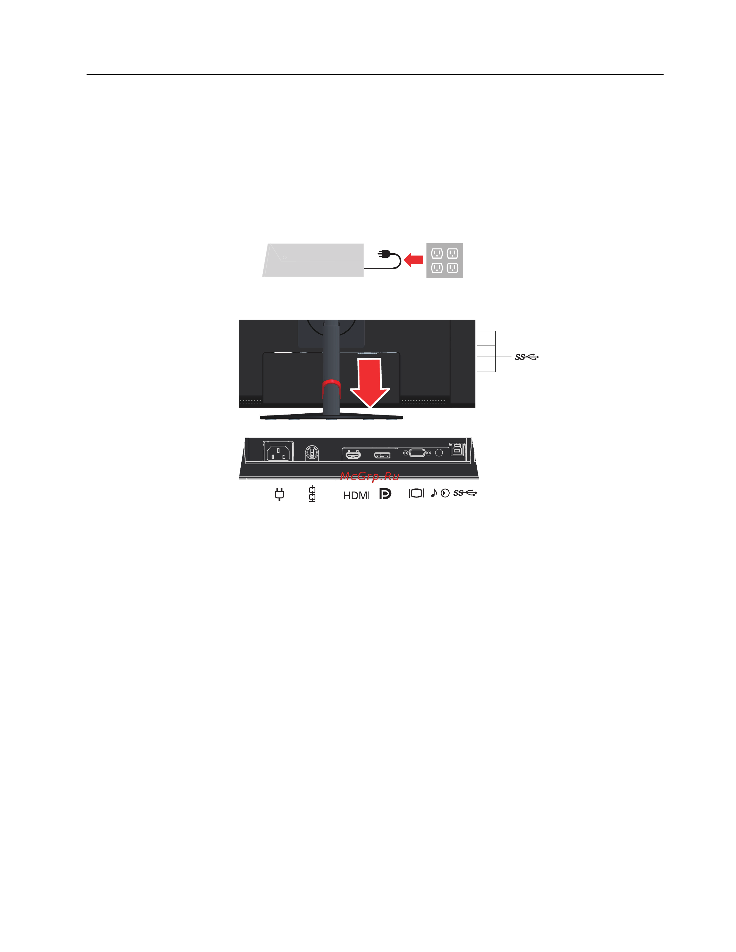 Lenovo ThinkVision T23i 61ABMAT1EU [10/40] Подготовка монитора к работе