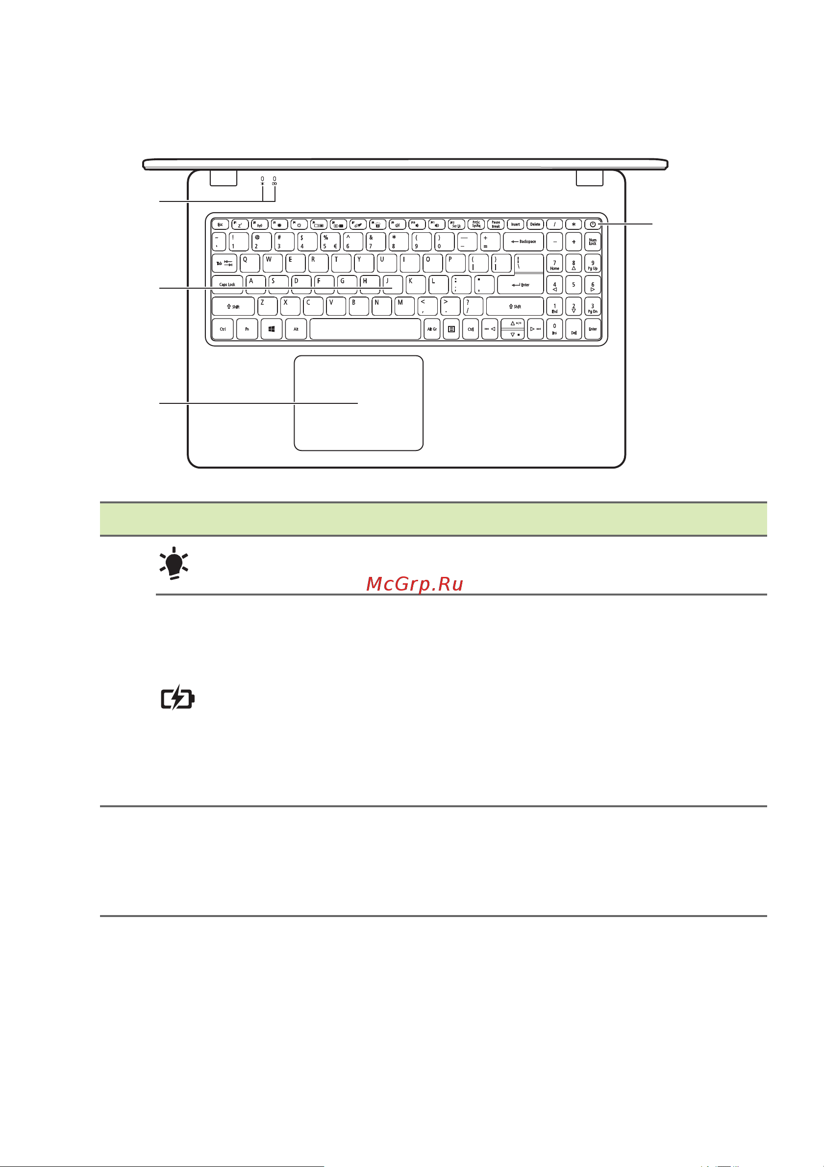 Acer Extensa EX215-21-40AS (NX.EFUER.00V) [11/83] Вид клавиатуры