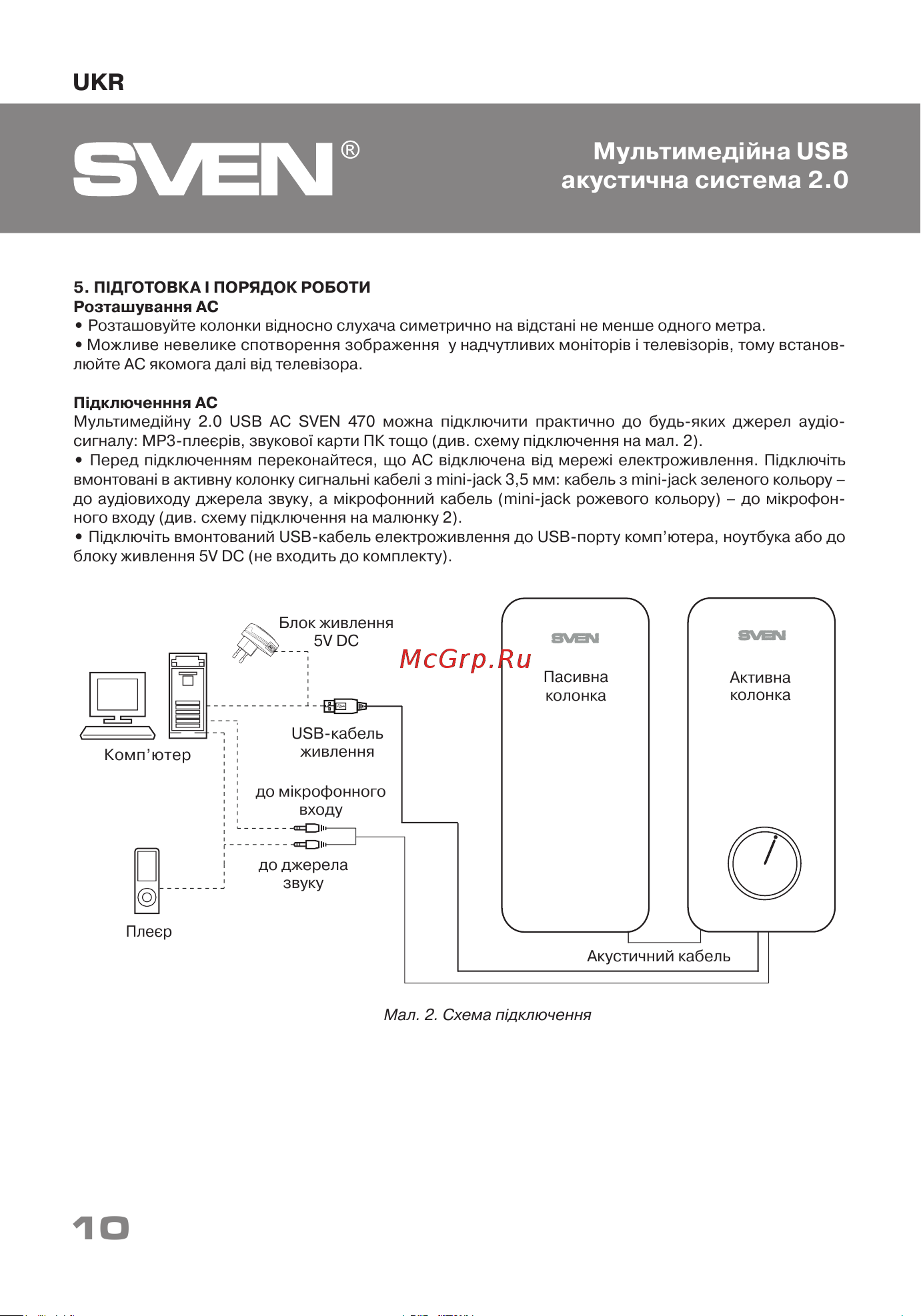 Sven 470 SV-016326 [10/19] Мультимедійна usb