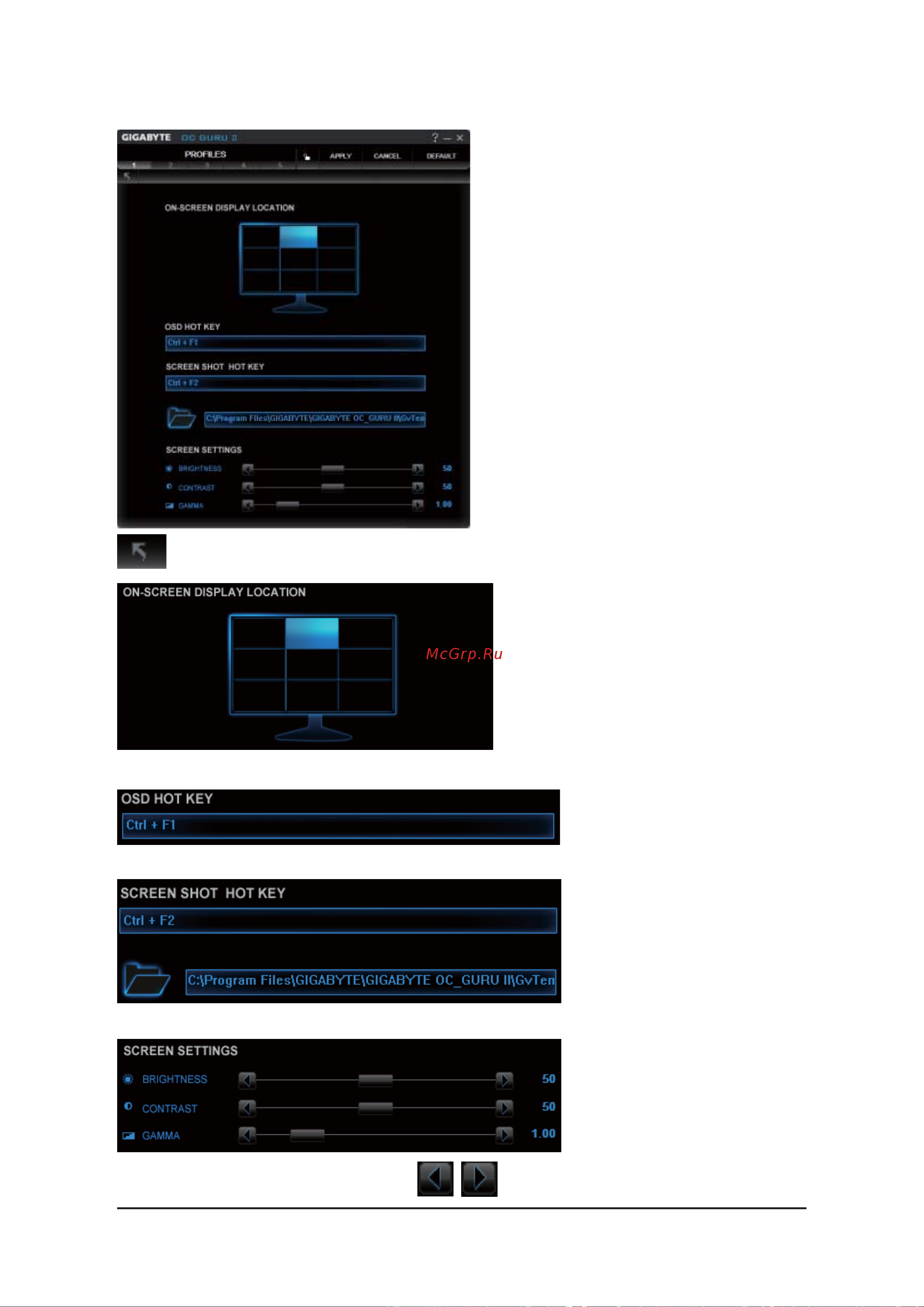 Gigabyte 210 1GB GDDR3 (GV-N210D3-1GI) [16/34] Osd settings