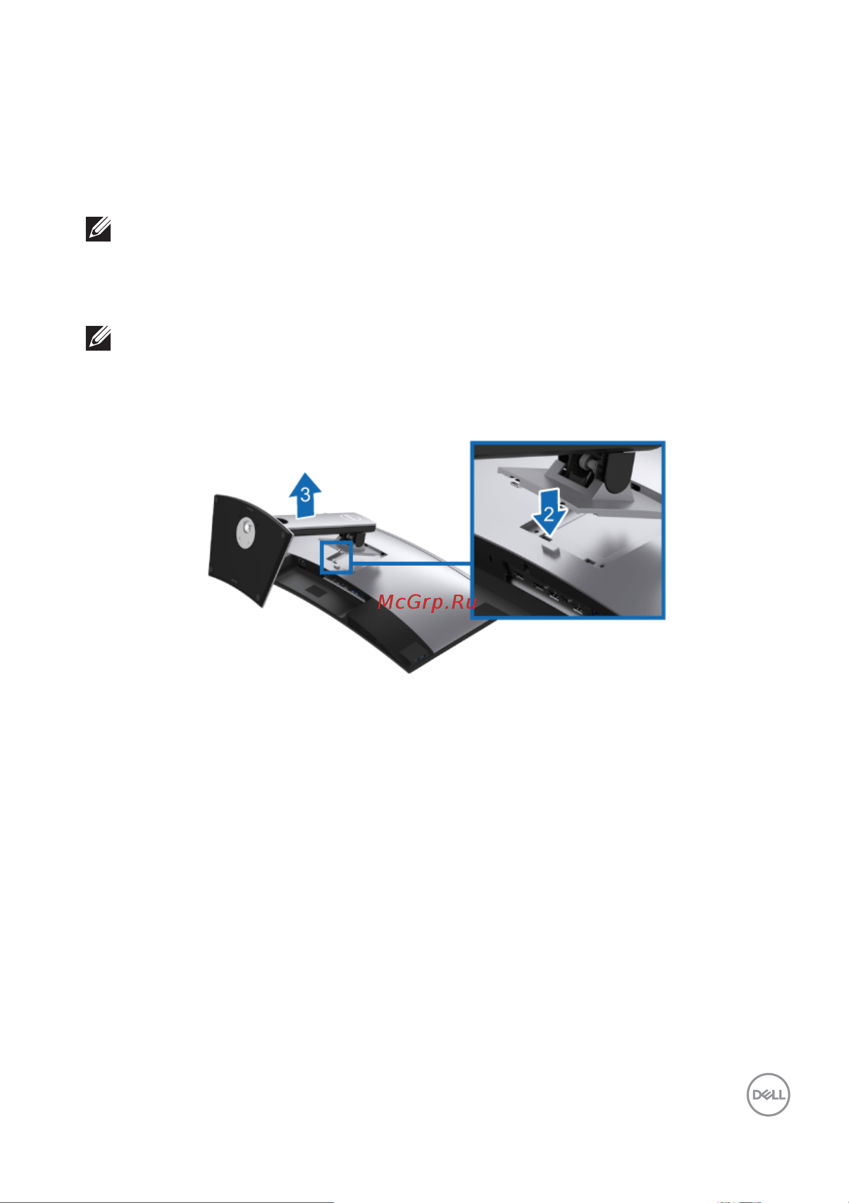 Dell UltraSharp U3419W [37/78] Снятие стойки монитора