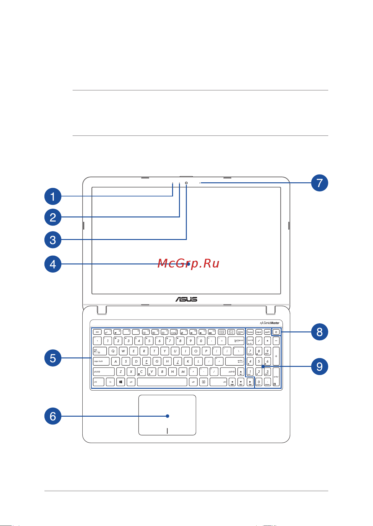 Asus X543UA-GQ1836T 90NB0HF7-M28560 [14/102] Знакомство с ноутбуком