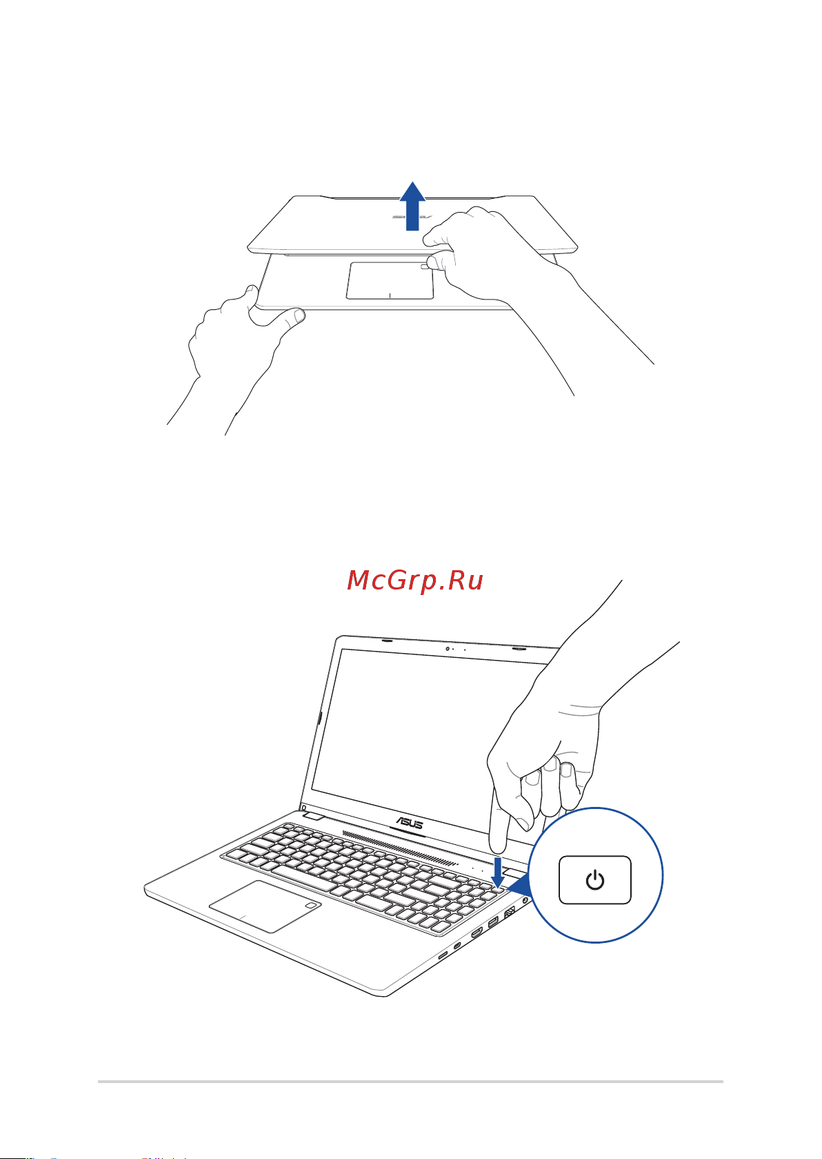 Asus X510QR (Pronet Q1-20) 90NB0ME2-M01200 [28/96] Нажмите кнопку питания