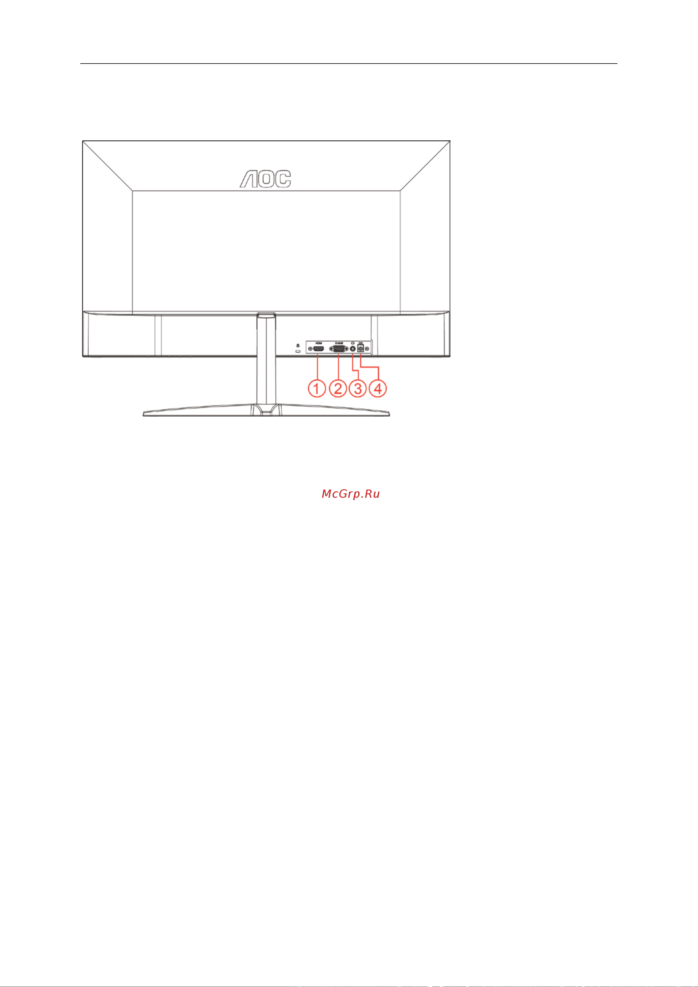 AOC Value Line 24B1H [12/63] Подключение монитора