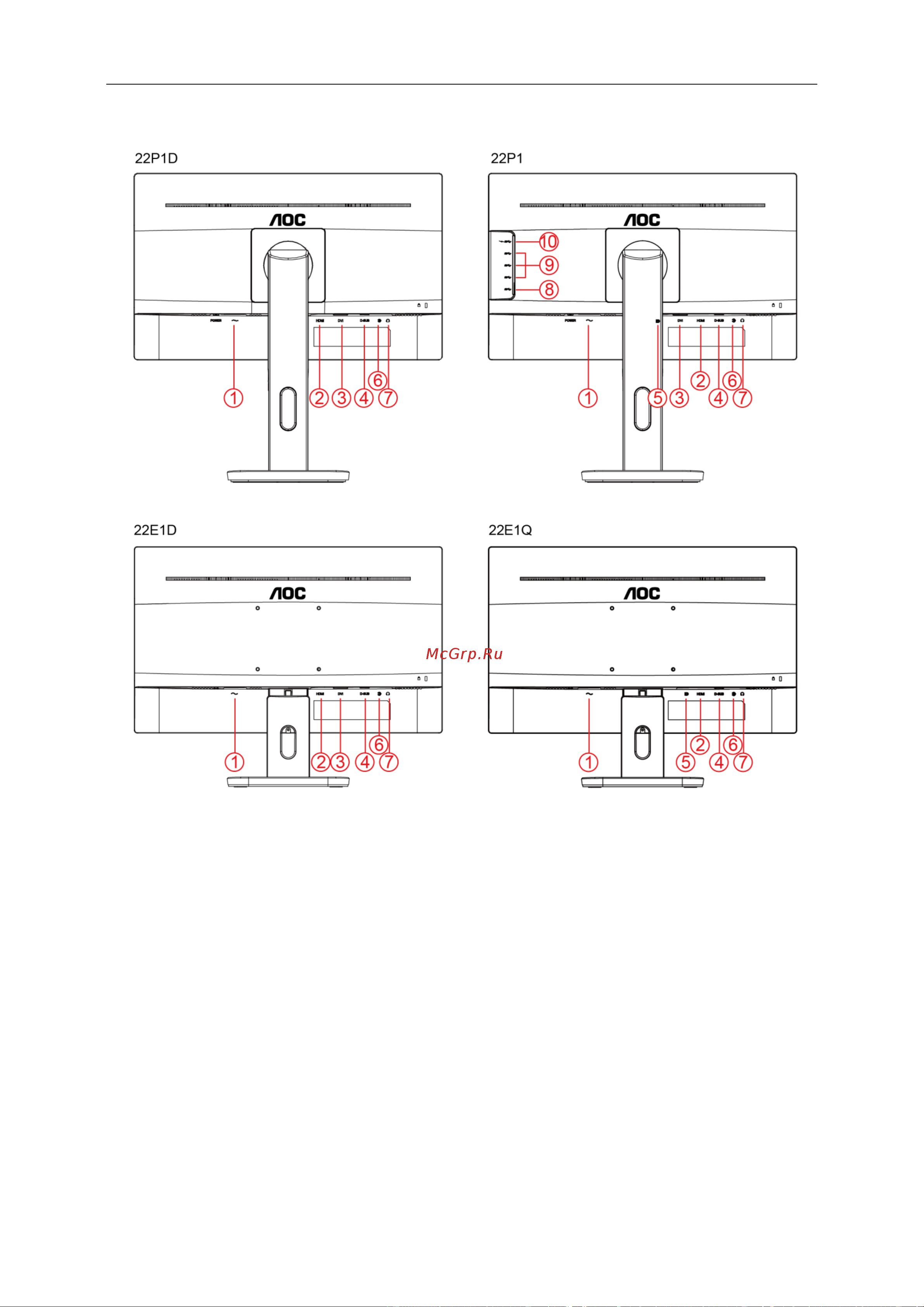 AOC Professional 22P1 Руководство по эксплуатации онлайн [12/70] 771207