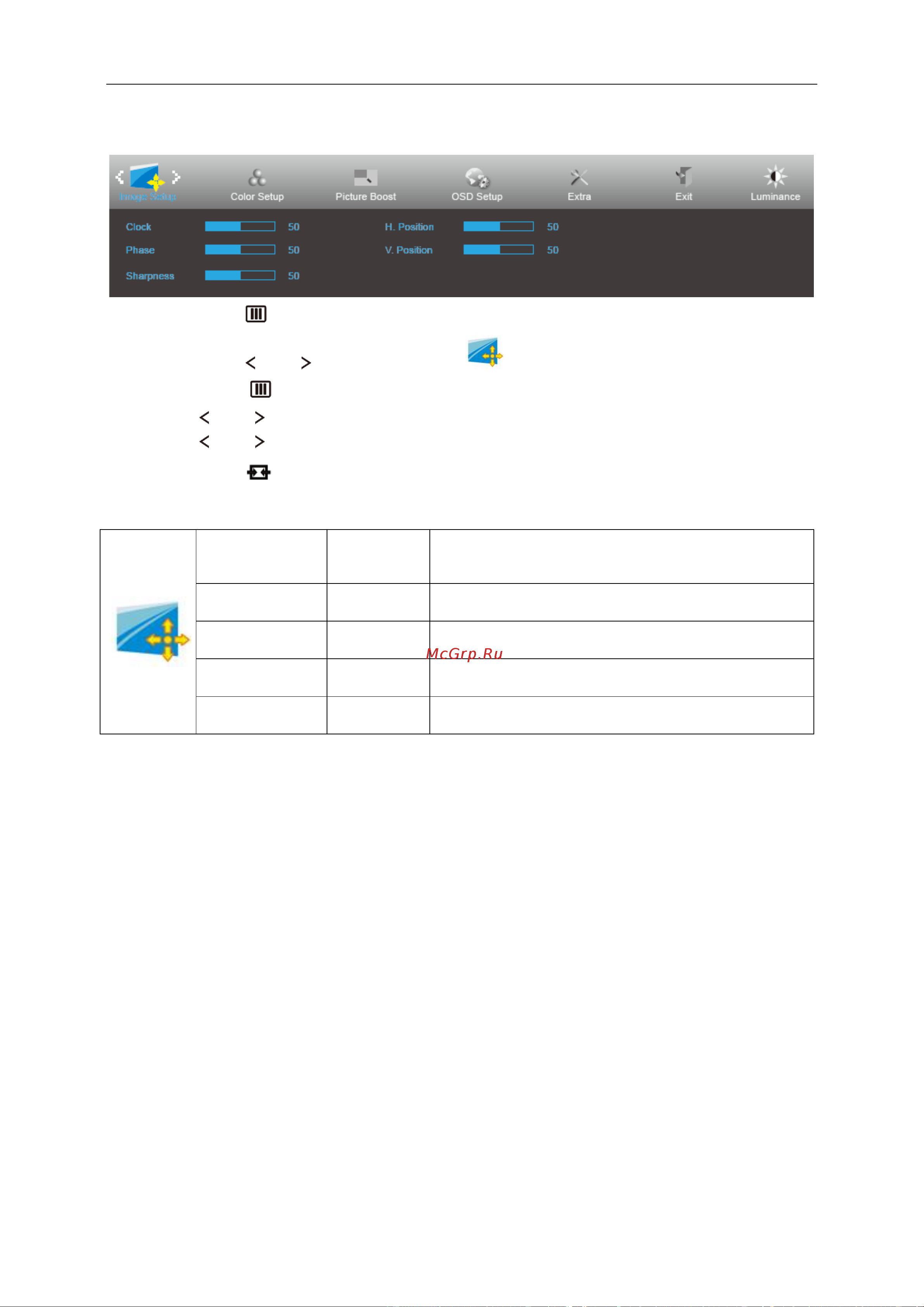 AOC Professional 22P1 [25/70] Image setup настр изображ
