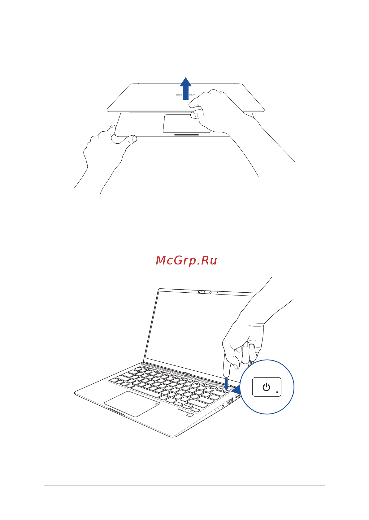 Asus UX333FA-A3018T 90NB0JV1-M00630 [34/104] Нажмите кнопку питания