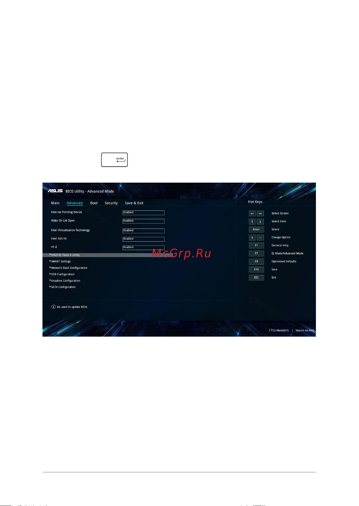 Asus UX333FA-A3018T 90NB0JV1-M00630 [74/104] Для обновления bios выполните следующее