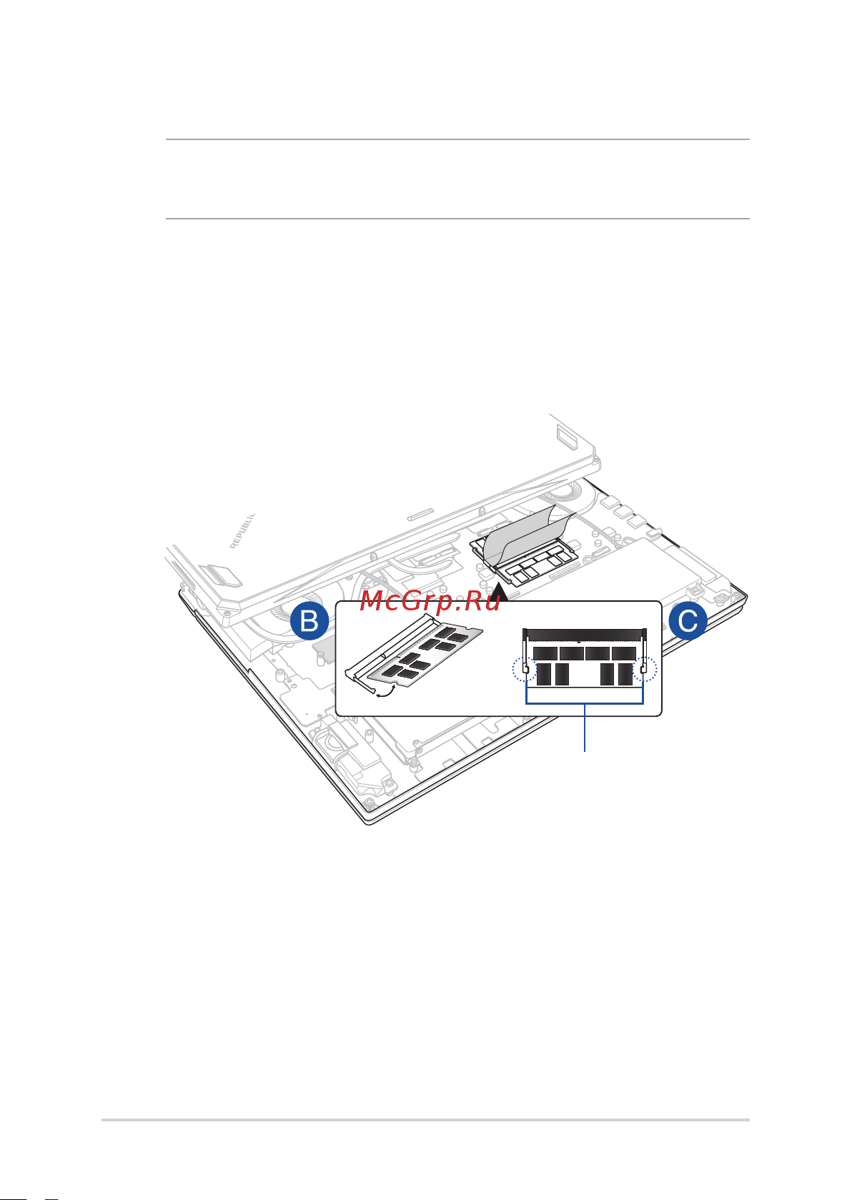Asus ROG STRIX GL731GU-EV226T 90NR01T3-M04820 [4/12] A снимите крышку отсека