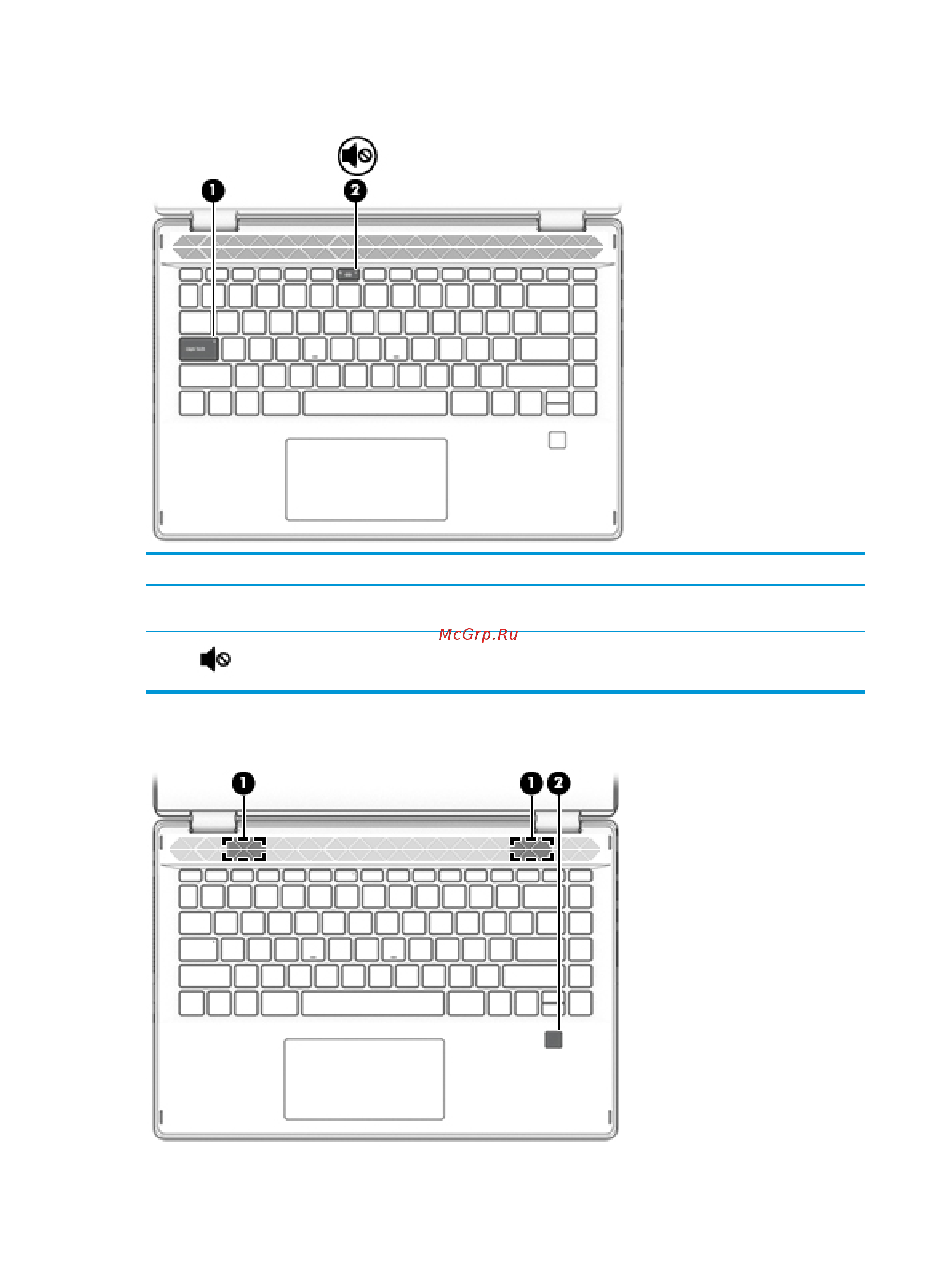 HP Pavilion x360 14-dh0012ur (7AV00EA) [22/83] Динамики и считыватель отпечатков пальцев