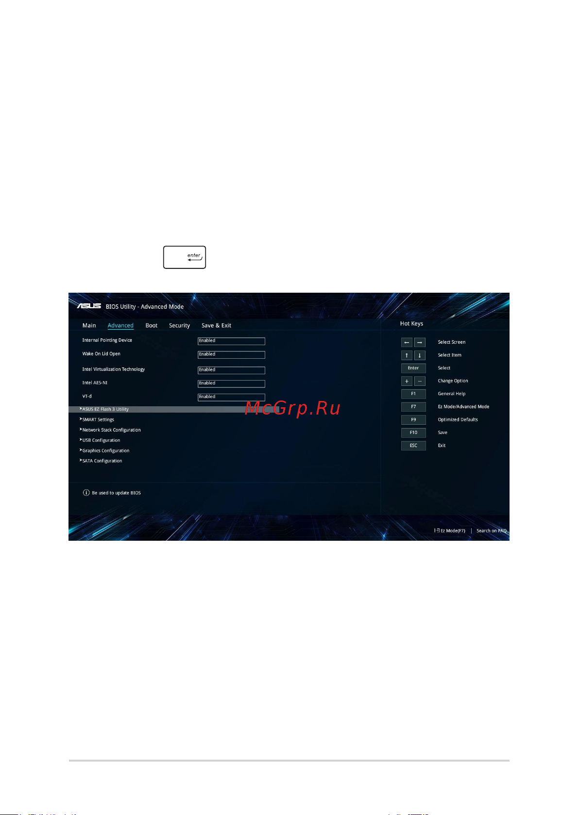 Asus TUF Gaming FX504GD-E41027 [70/116] Для обновления bios выполните следующее