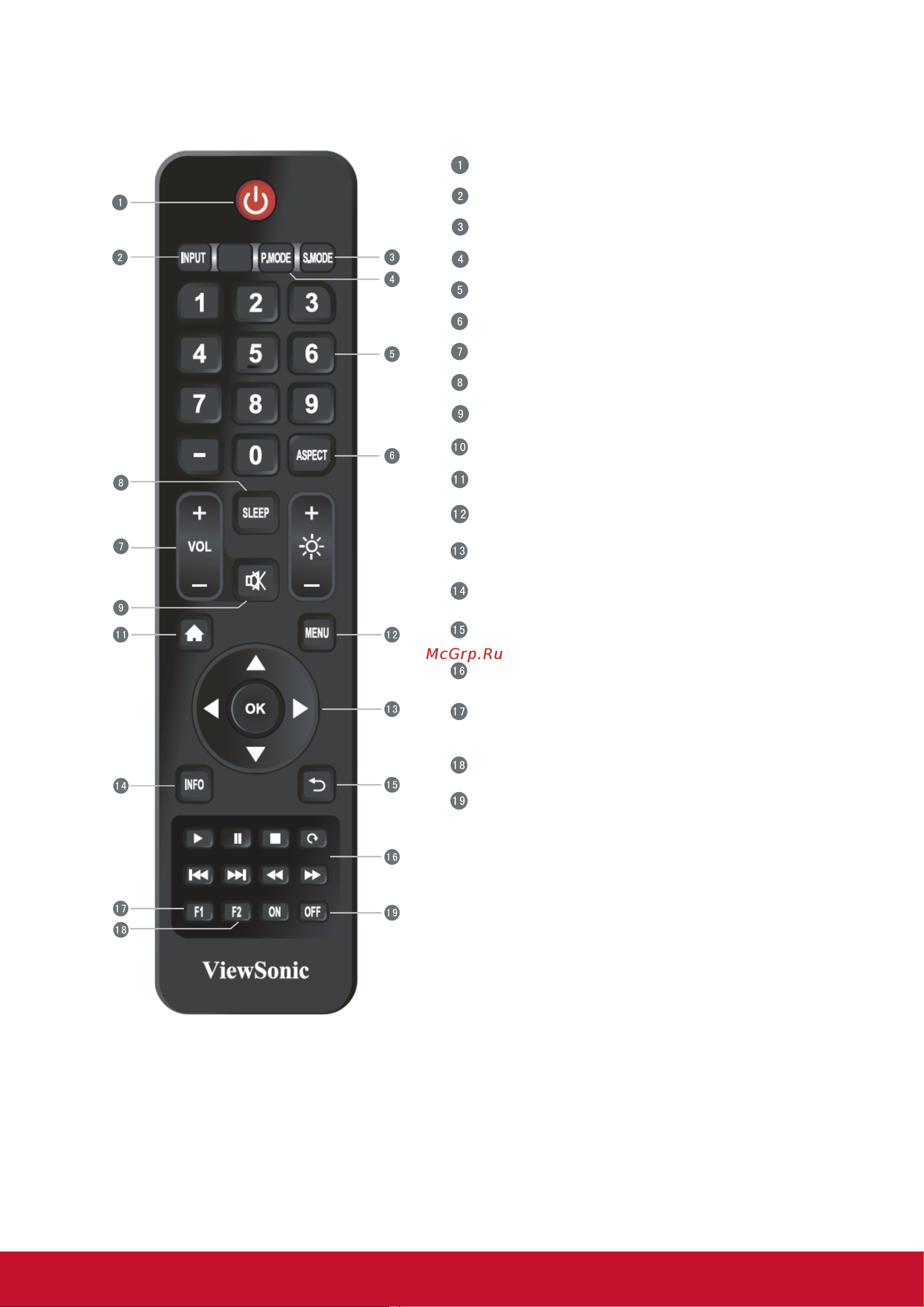 Viewsonic IFP6560 [19/102] Пульт ду