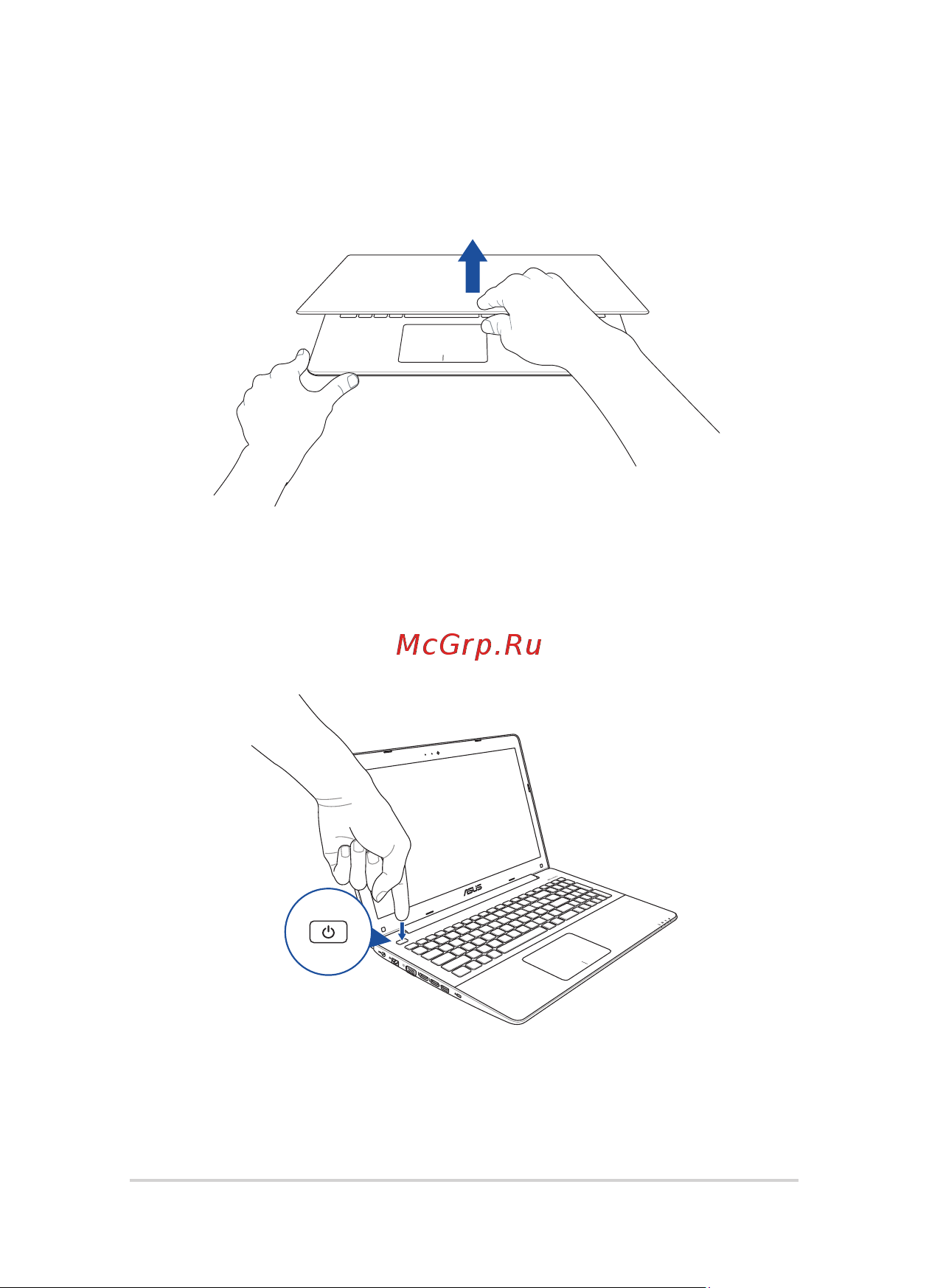Asus X555SJ Intel Celeron N3050 [28/110] Откройте крышку